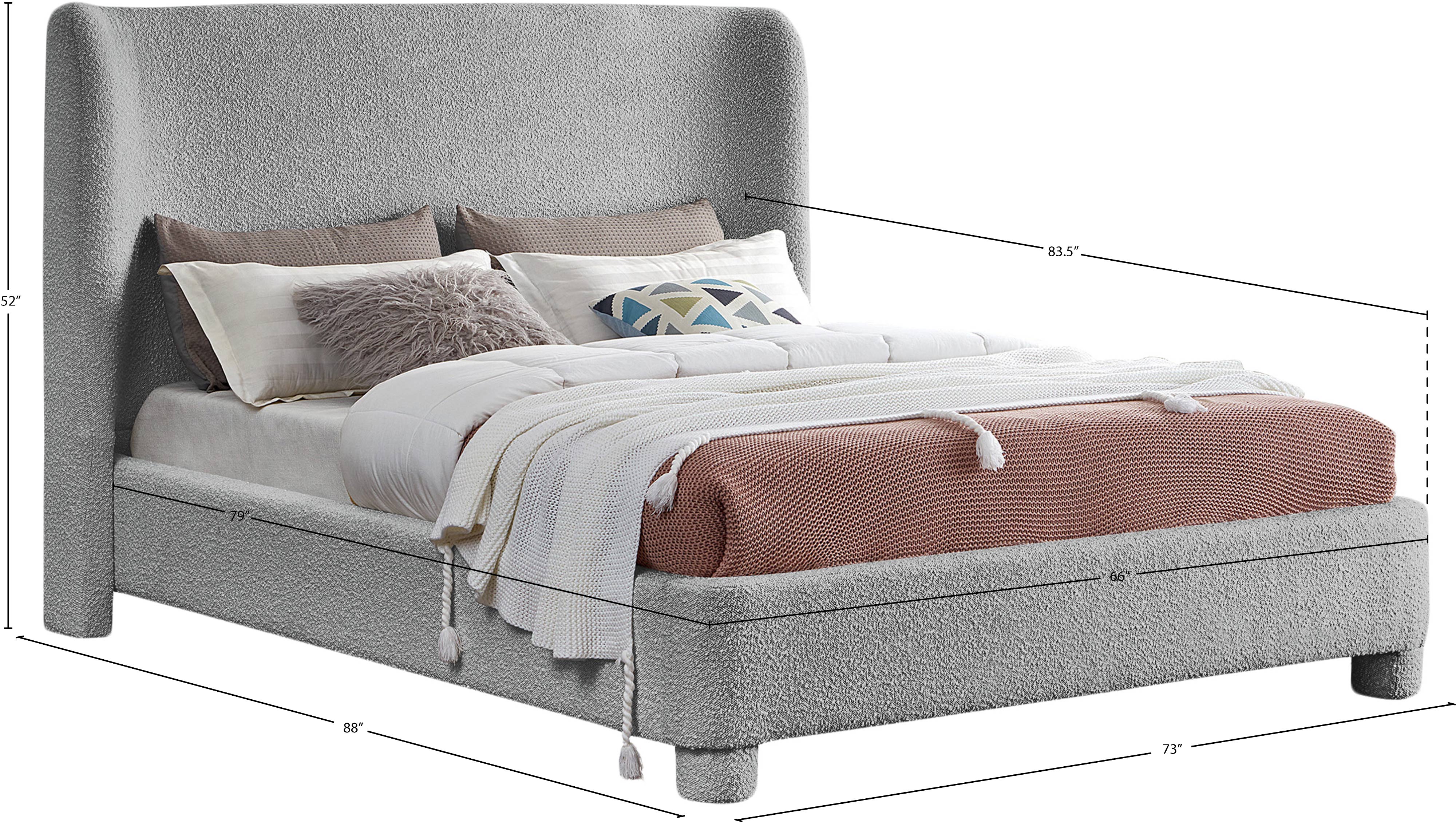 Seabreeze Grey Fabric Upholstered Queen Bed - Image 7