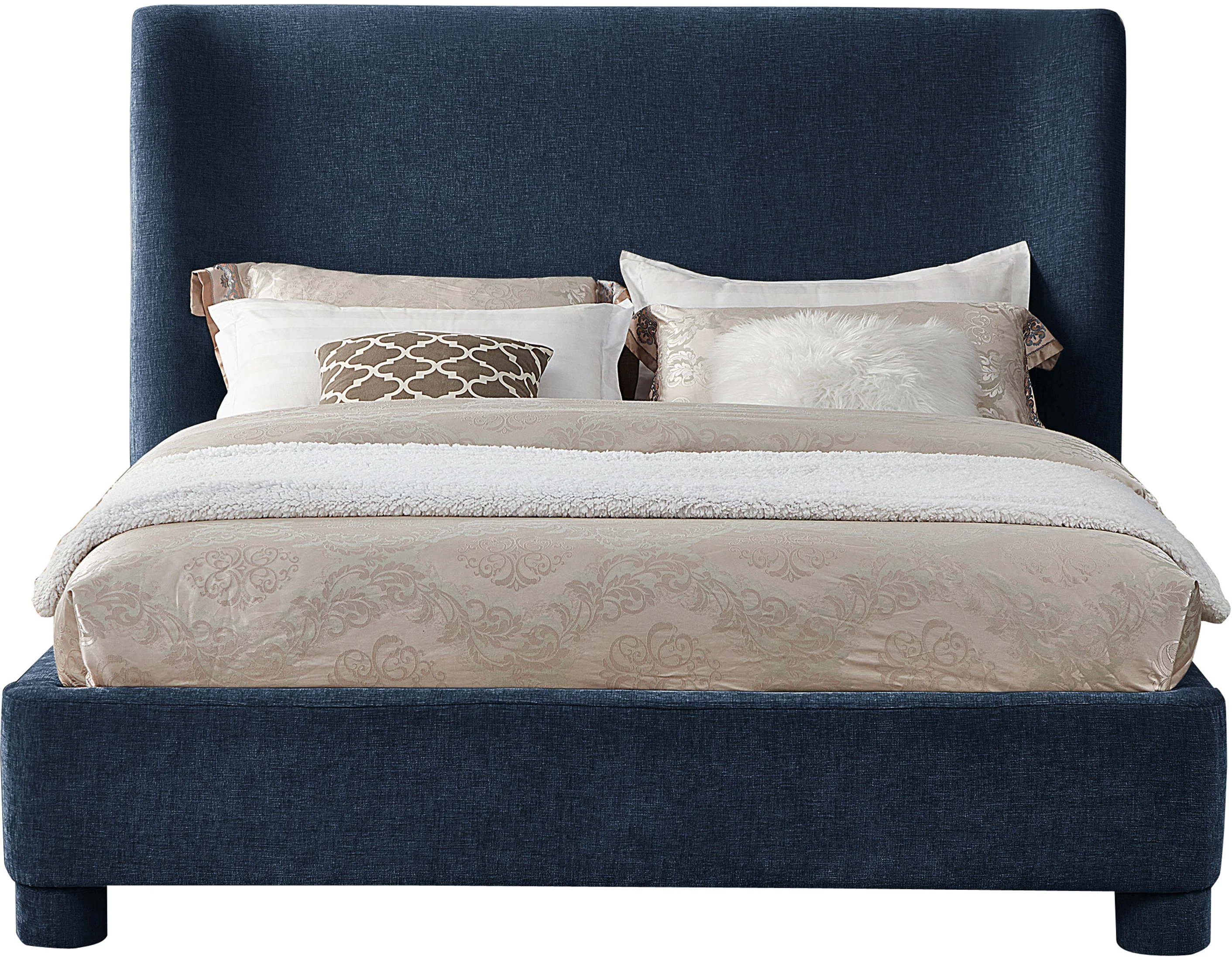 Seabreeze Navy Fabric Upholstered Full Bed - Image 3