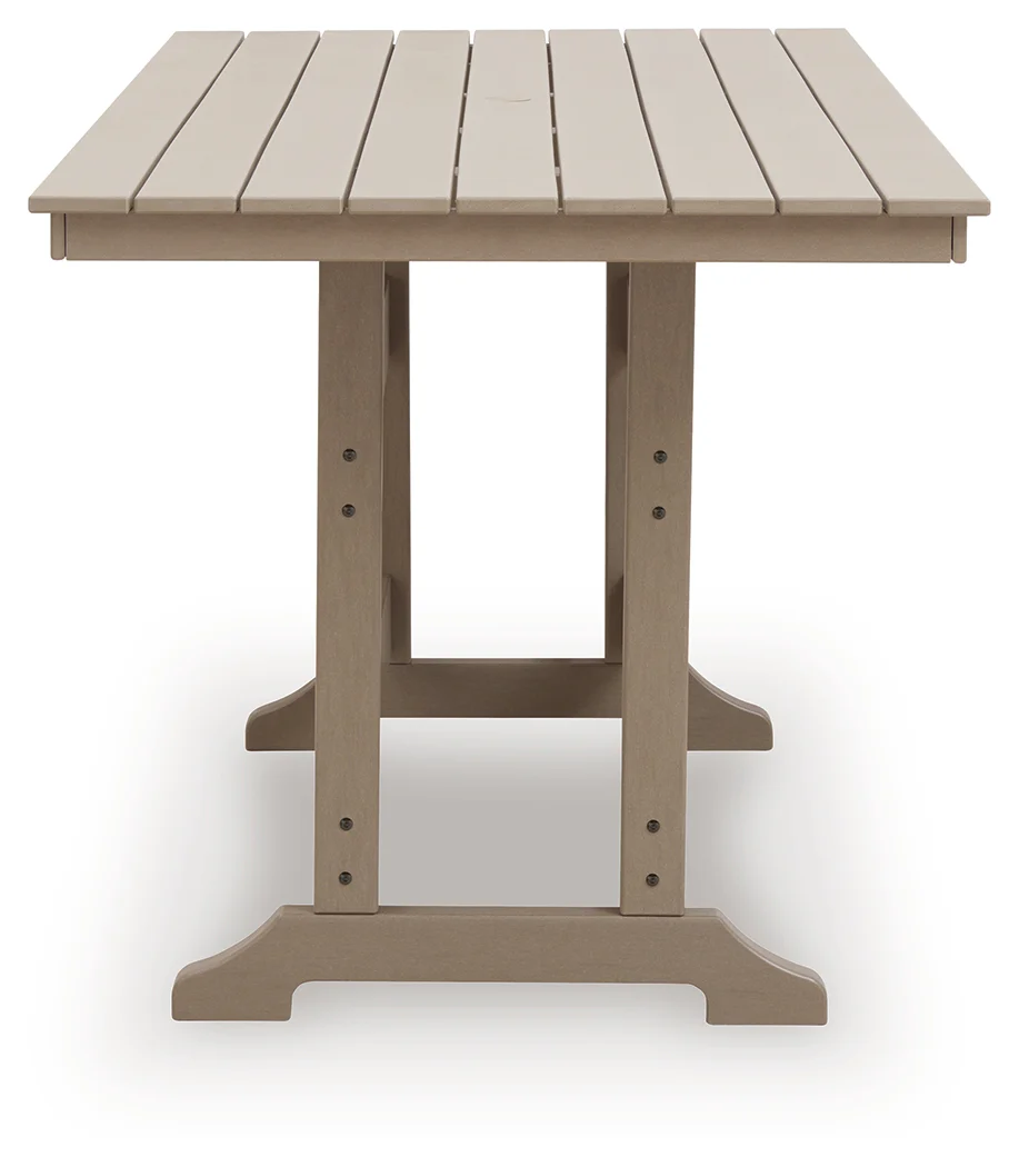 Seacliff Beach Medium Brown RECT COUNTER TABLE W/UMB OPT - Image 4