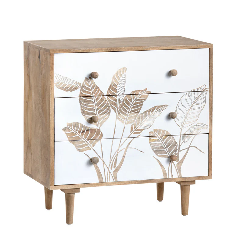 Seaside White/Brown Three-Drawer Chest - Image 3