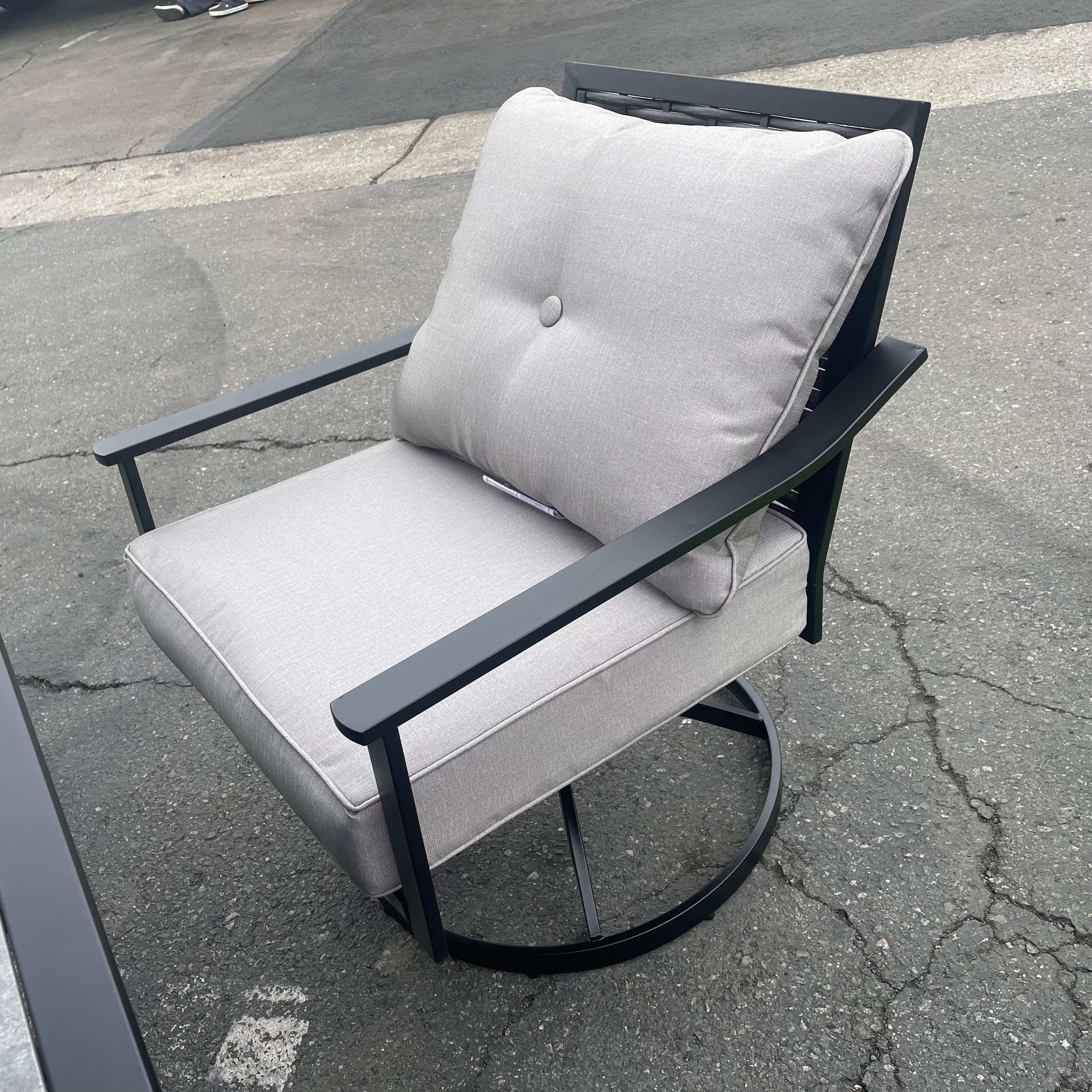 Segovia Black & Gray Swivel Chair (Set of 4) - Image 4