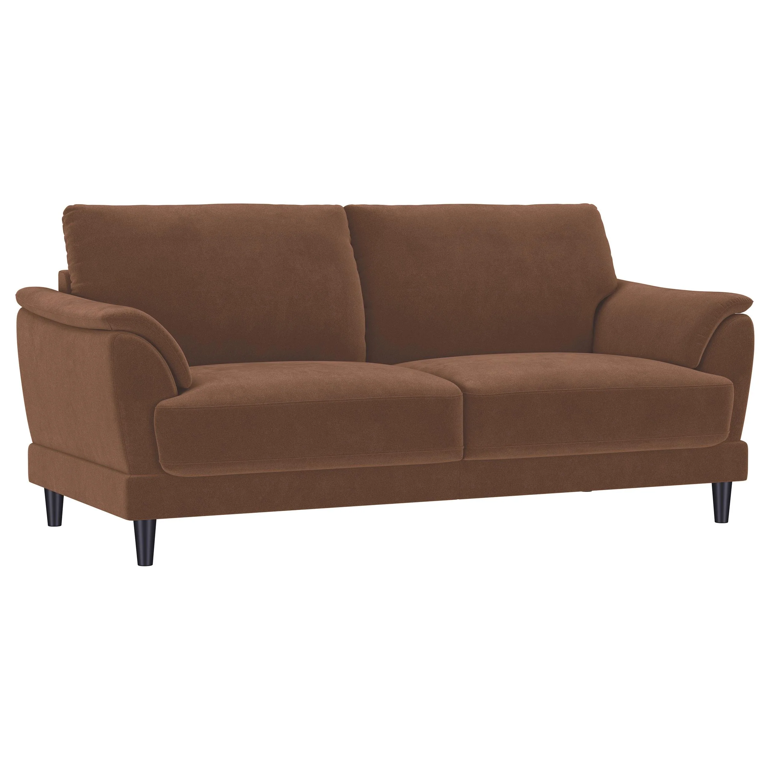 Selma Rust 2-piece Velvet Upholstered Crescent Arm Sofa Set - Image 3