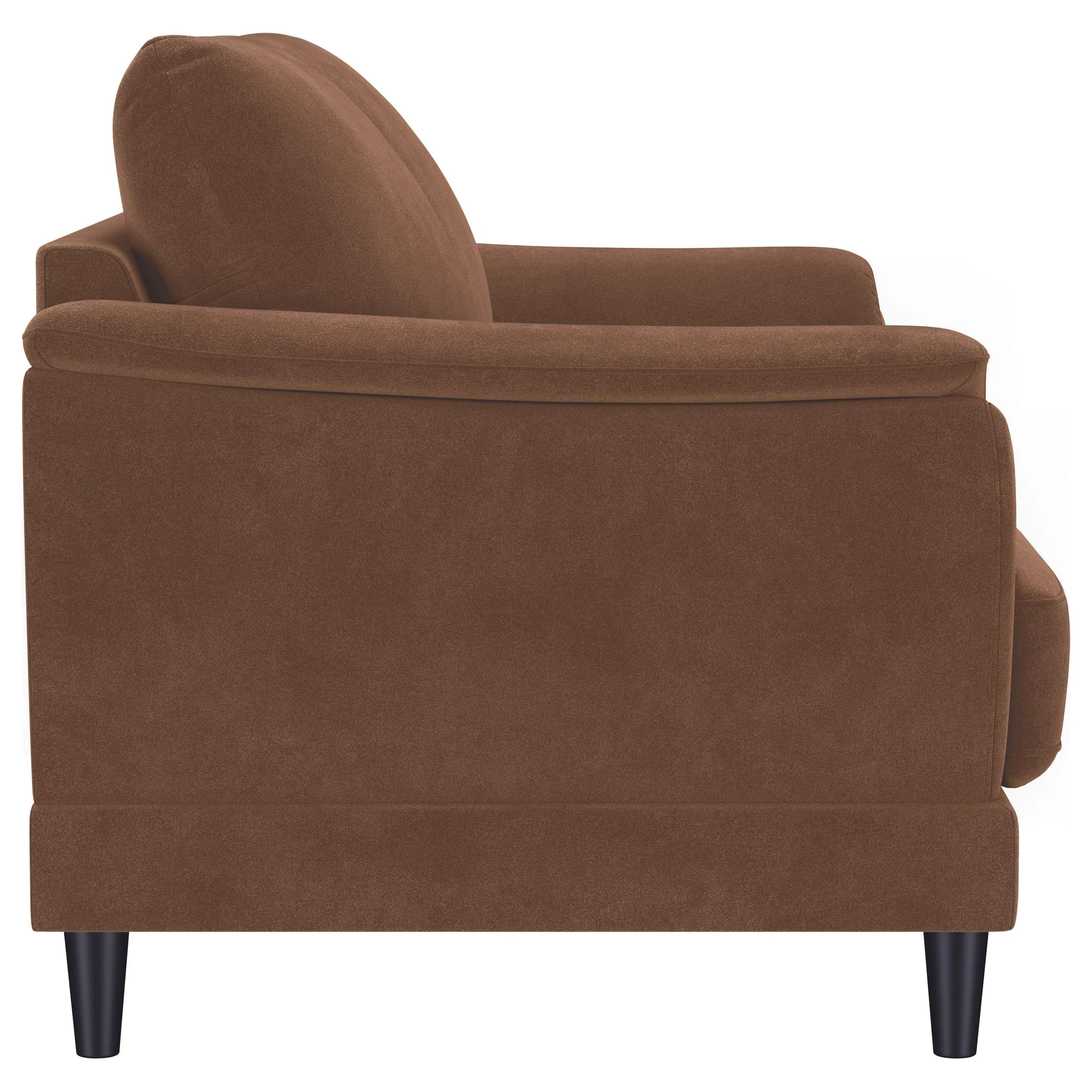 Selma Rust Velvet Upholstered Crescent Arm Loveseat - Image 9