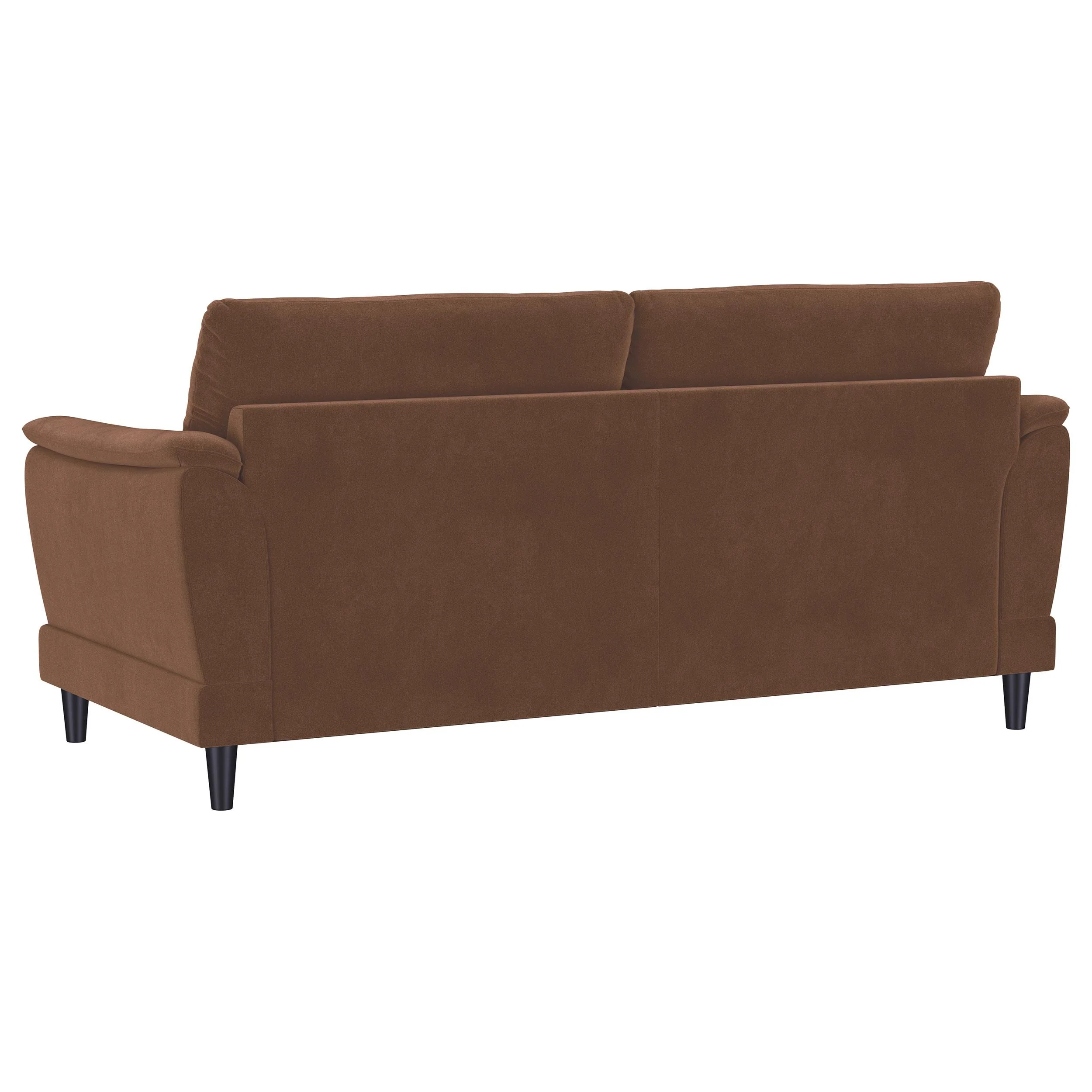 Selma Rust Velvet Upholstered Crescent Arm Sofa - Image 6