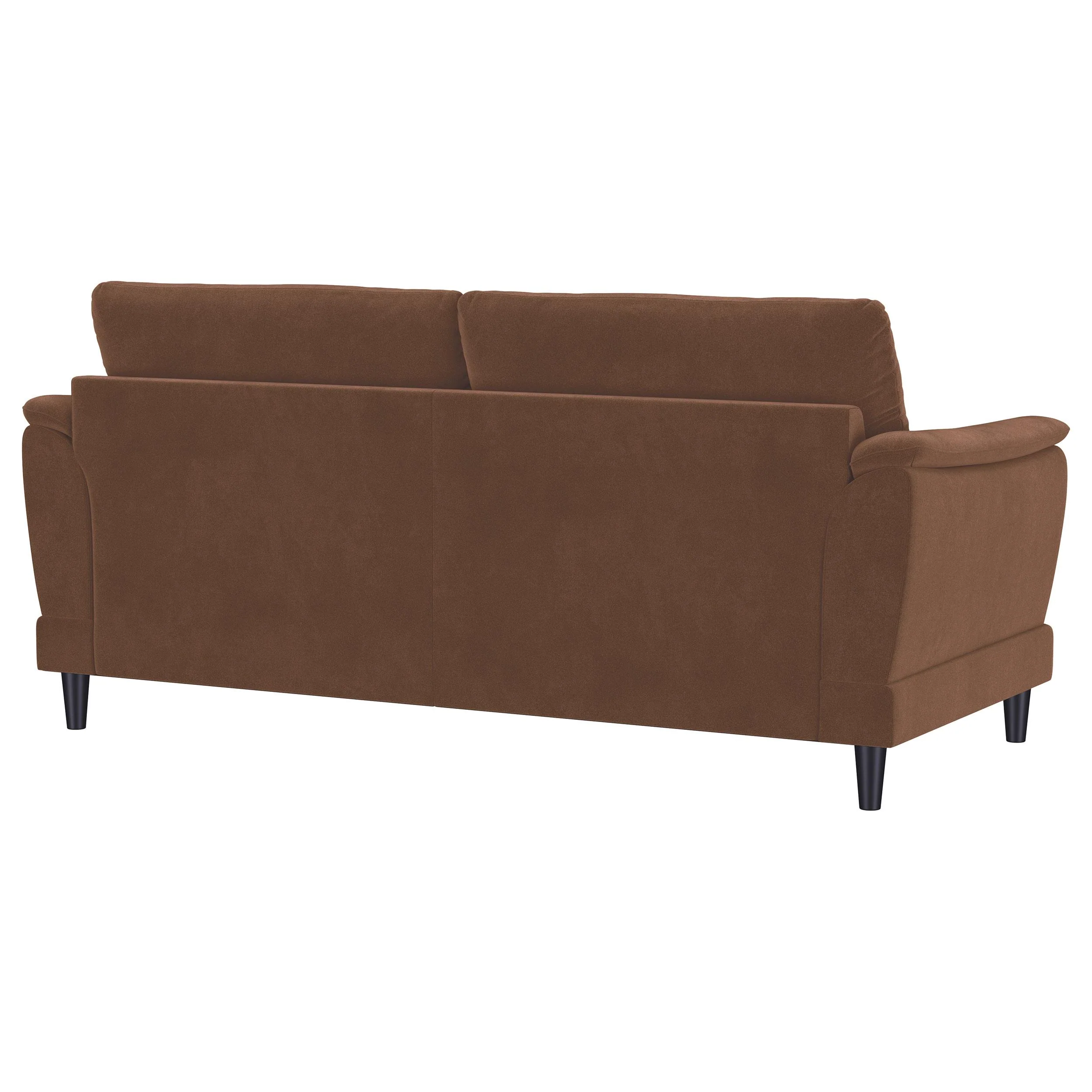 Selma Rust Velvet Upholstered Crescent Arm Sofa - Image 8