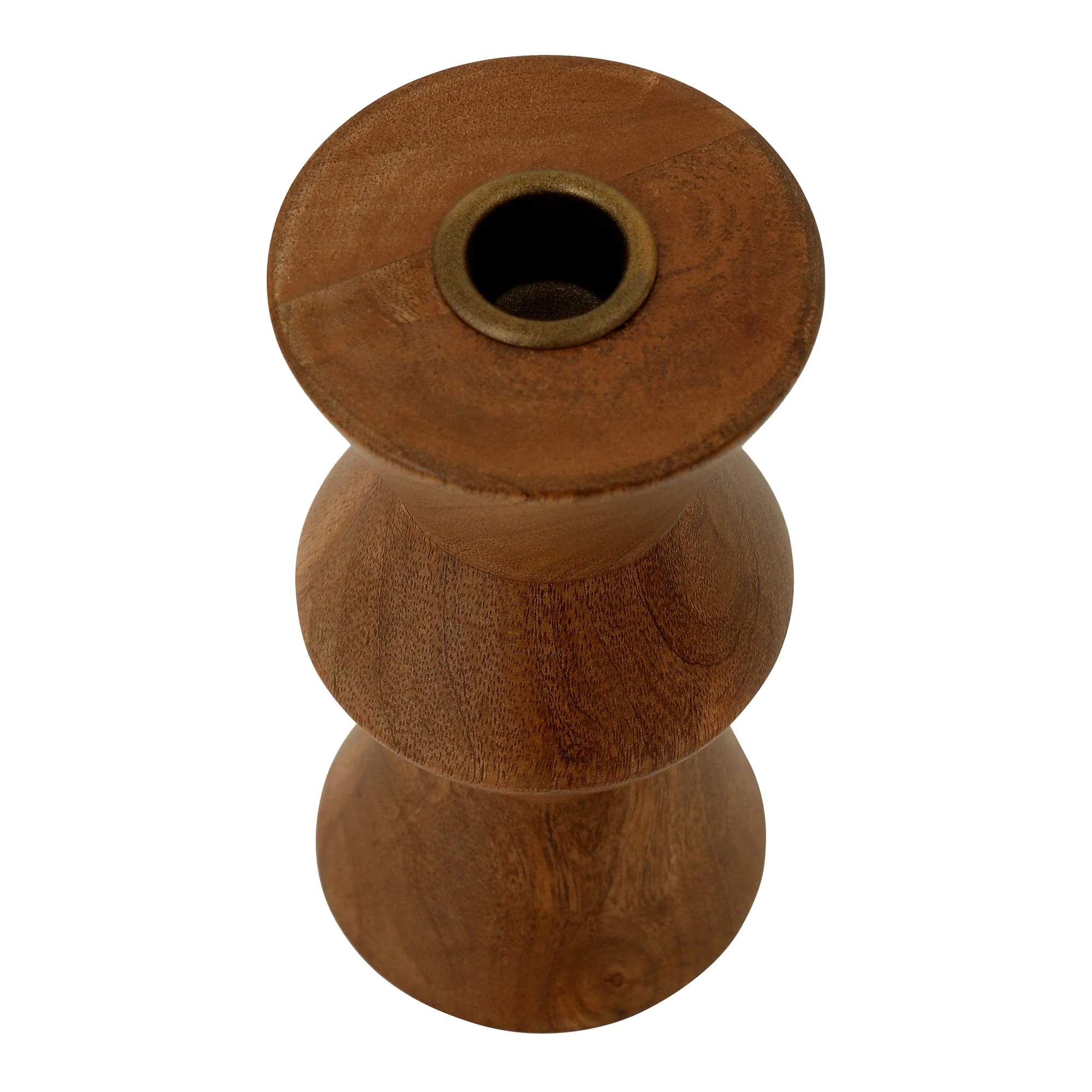 Sequence Brown Small Wooden Candle Holder - Image 2