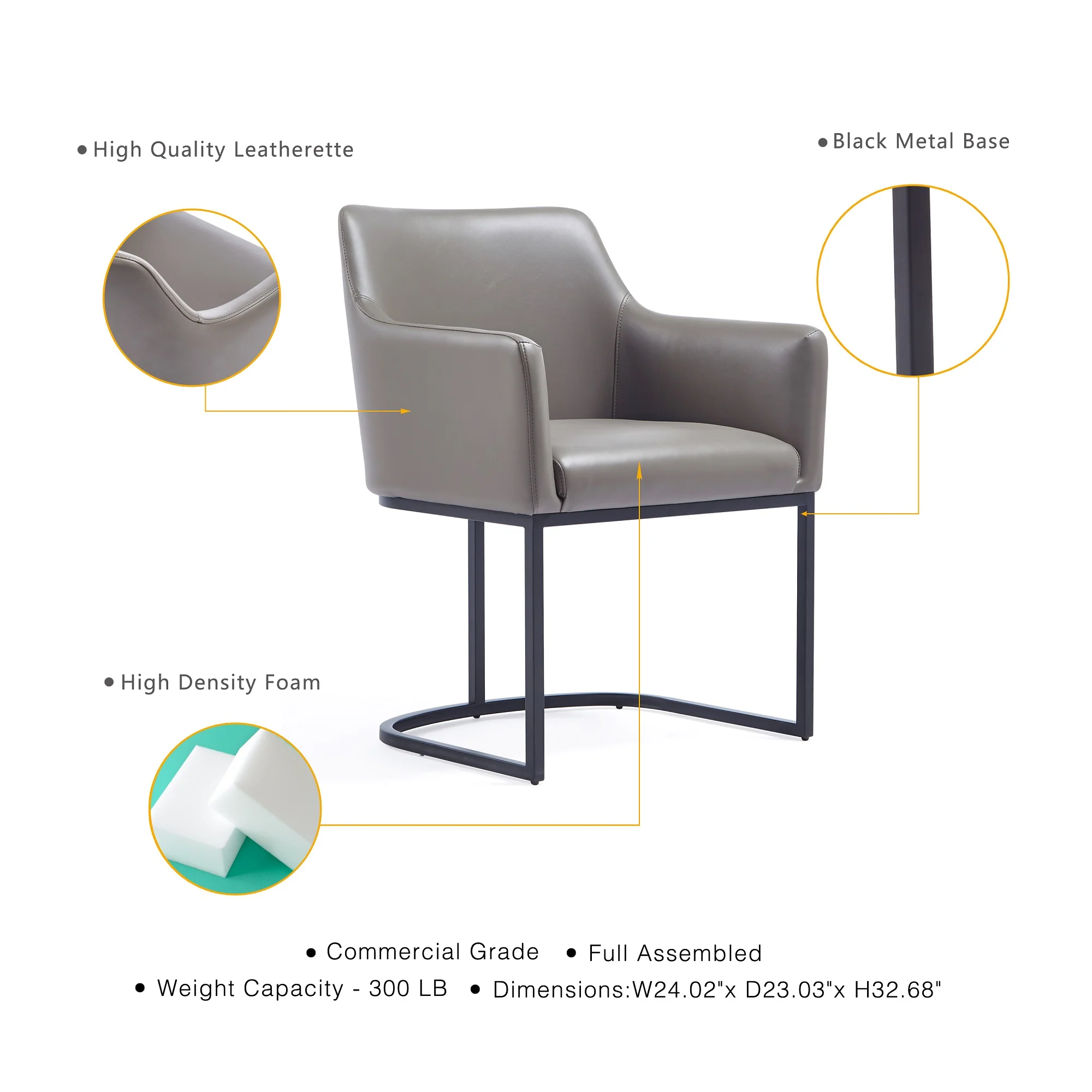 Serena 8 Piece Dining Set in Grey - Image 5