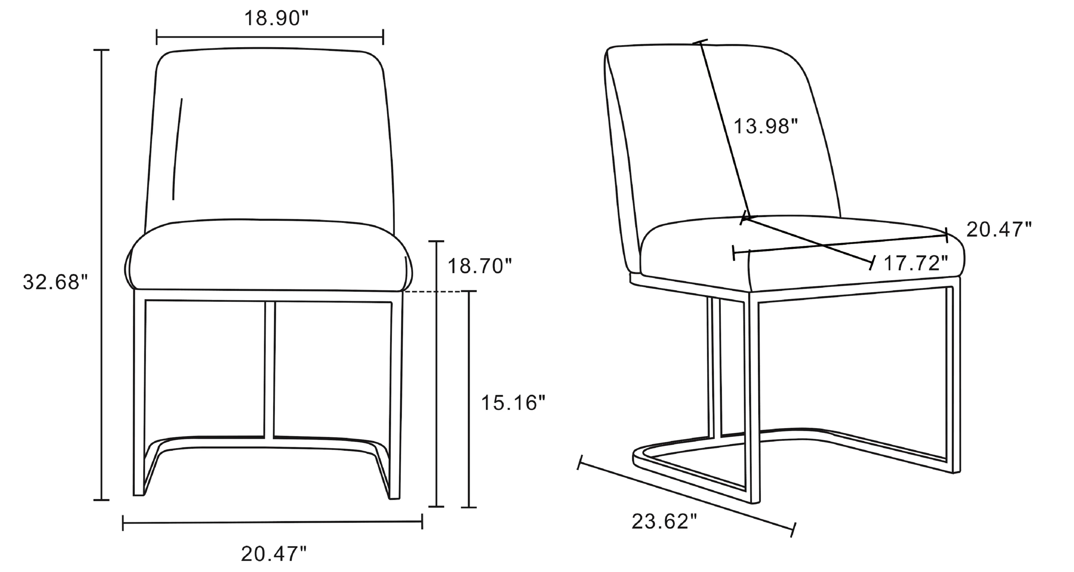 Serena Dining Chair in Grey (set of 2) - Image 3