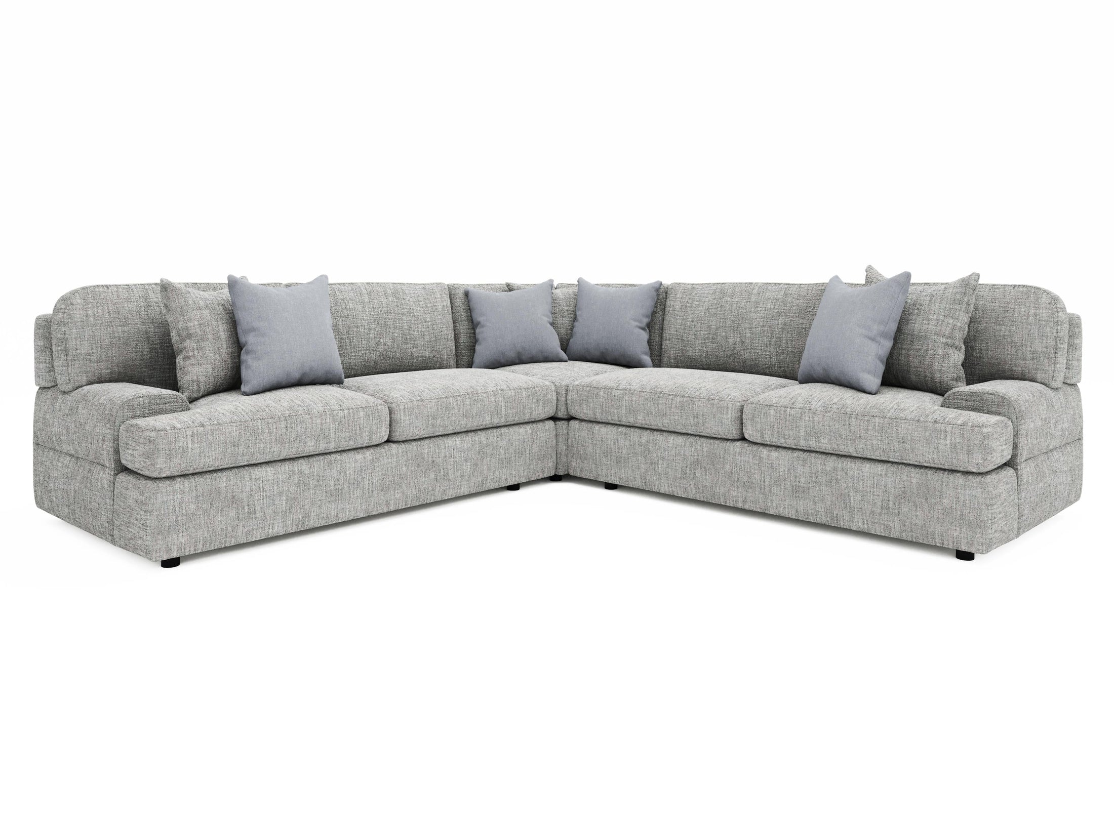 Serena Grey 3-Piece Fabric Sectional