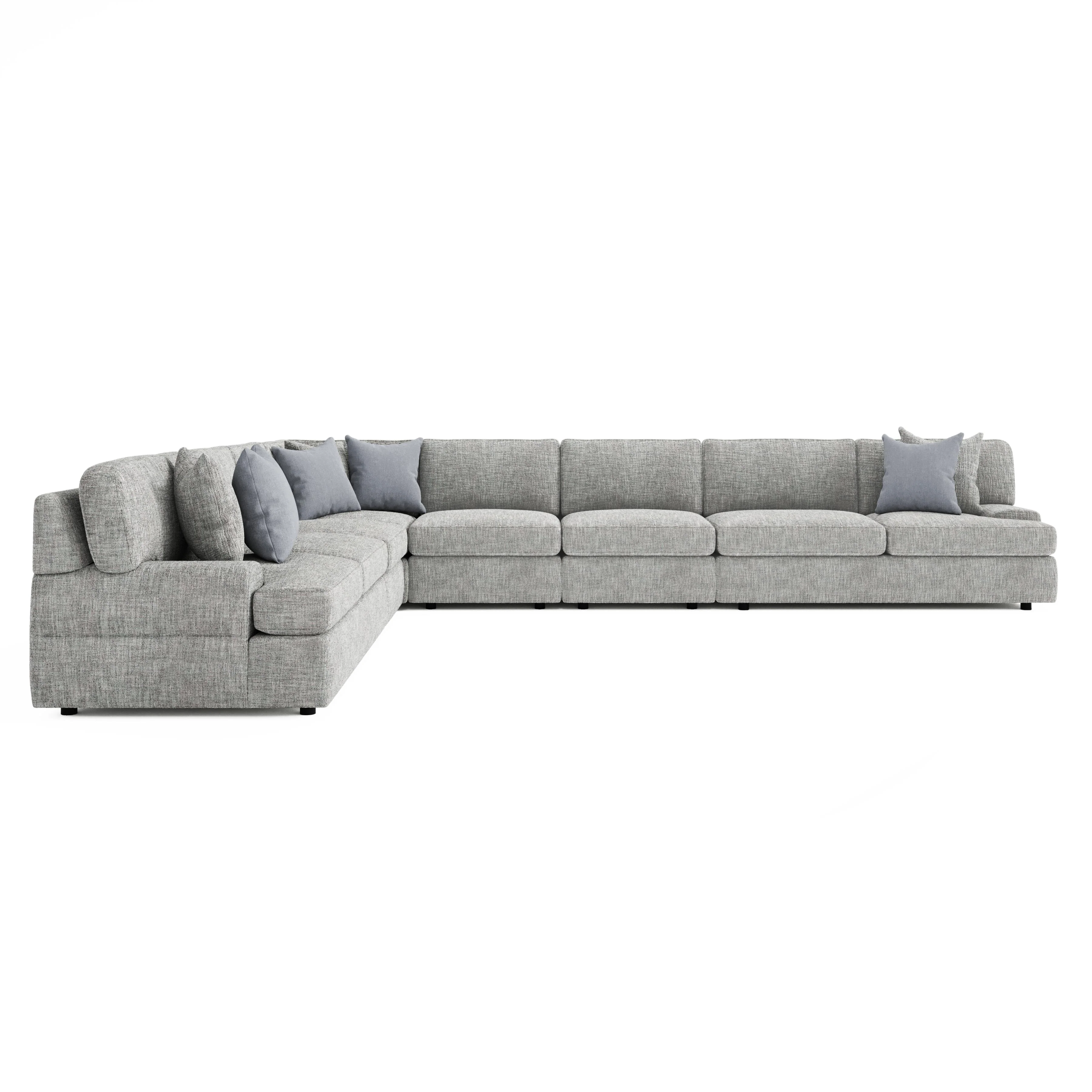 Serena Grey 6-Piece Fabric Sectional - Image 2