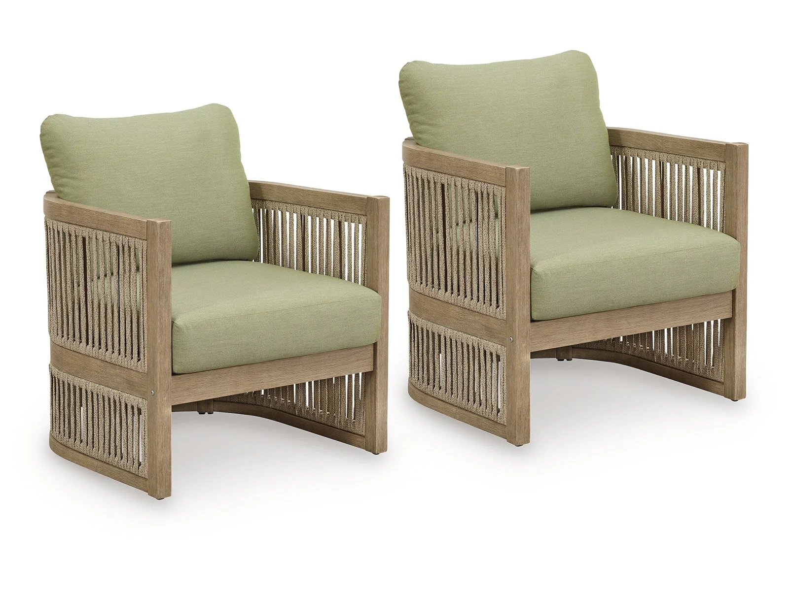 Serena Shores Beige/Green Lounge Chair w/Cushion (Set of 2) - Image 2