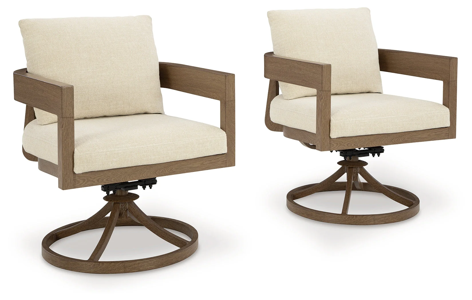 Serene Bay Dark Brown/White Swivel Chair w/Cushion (Set of 2) - Image 2