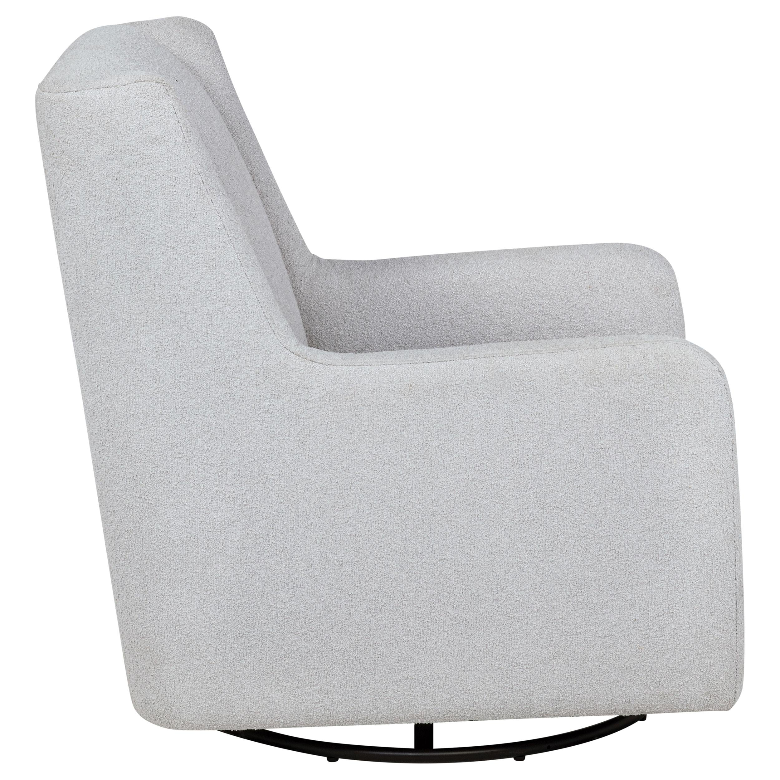 Serra Dove Grey Boucle Upholstered Swivel Glider - Image 9