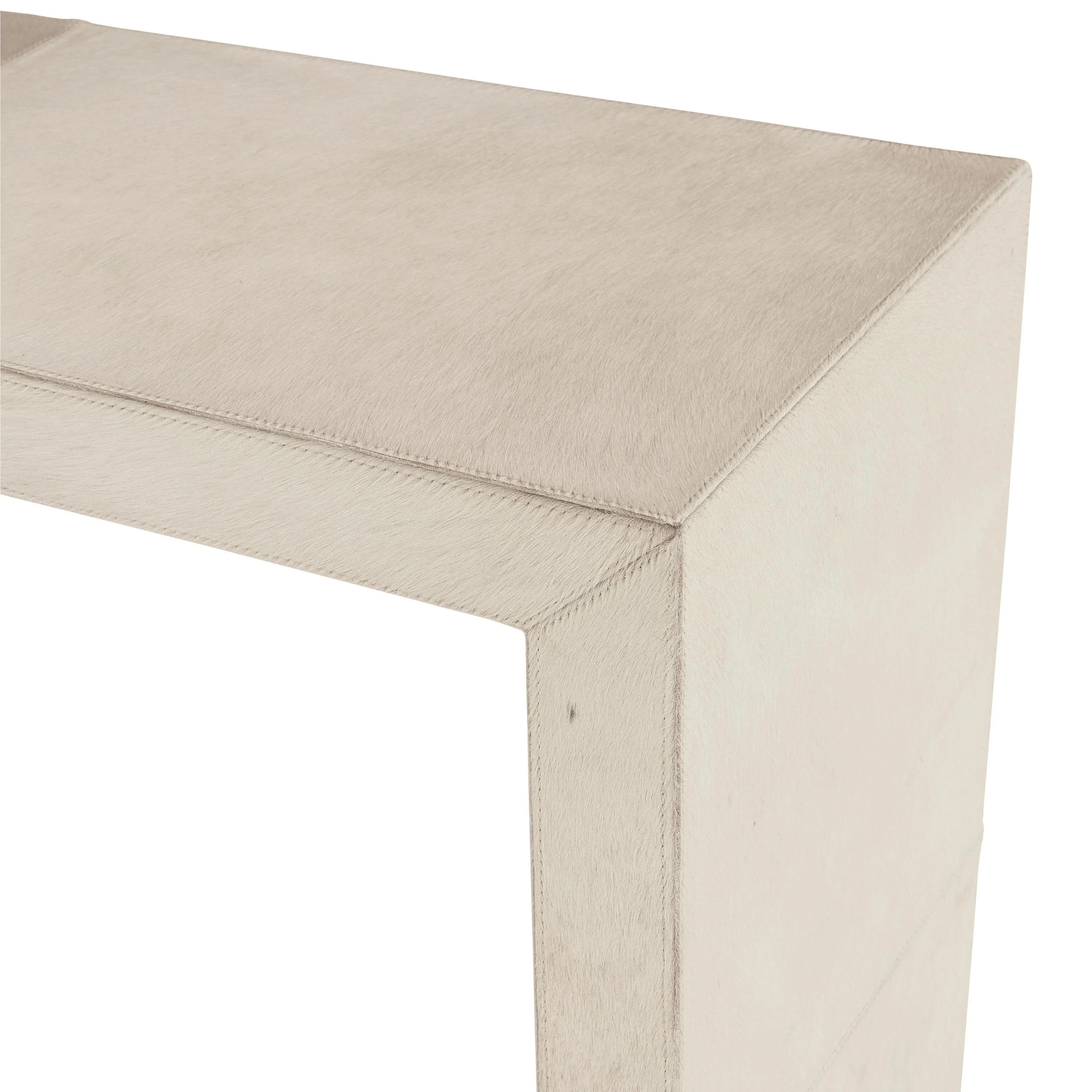 Seward White Hair-on-Hide Console Table - Image 3