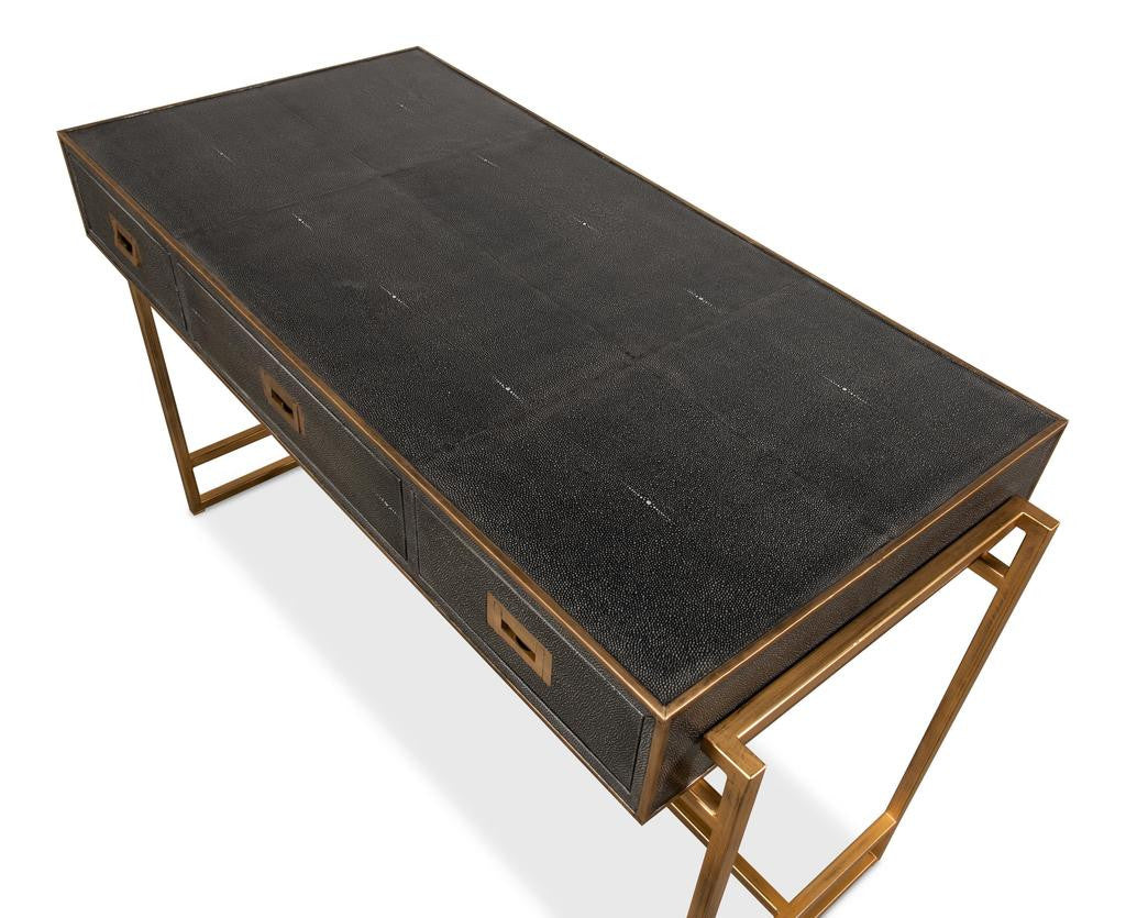 Shagreen Atelier Grey Leather Desk - Image 10