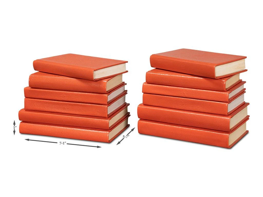 Shagreen Orange Books (Set of 12)