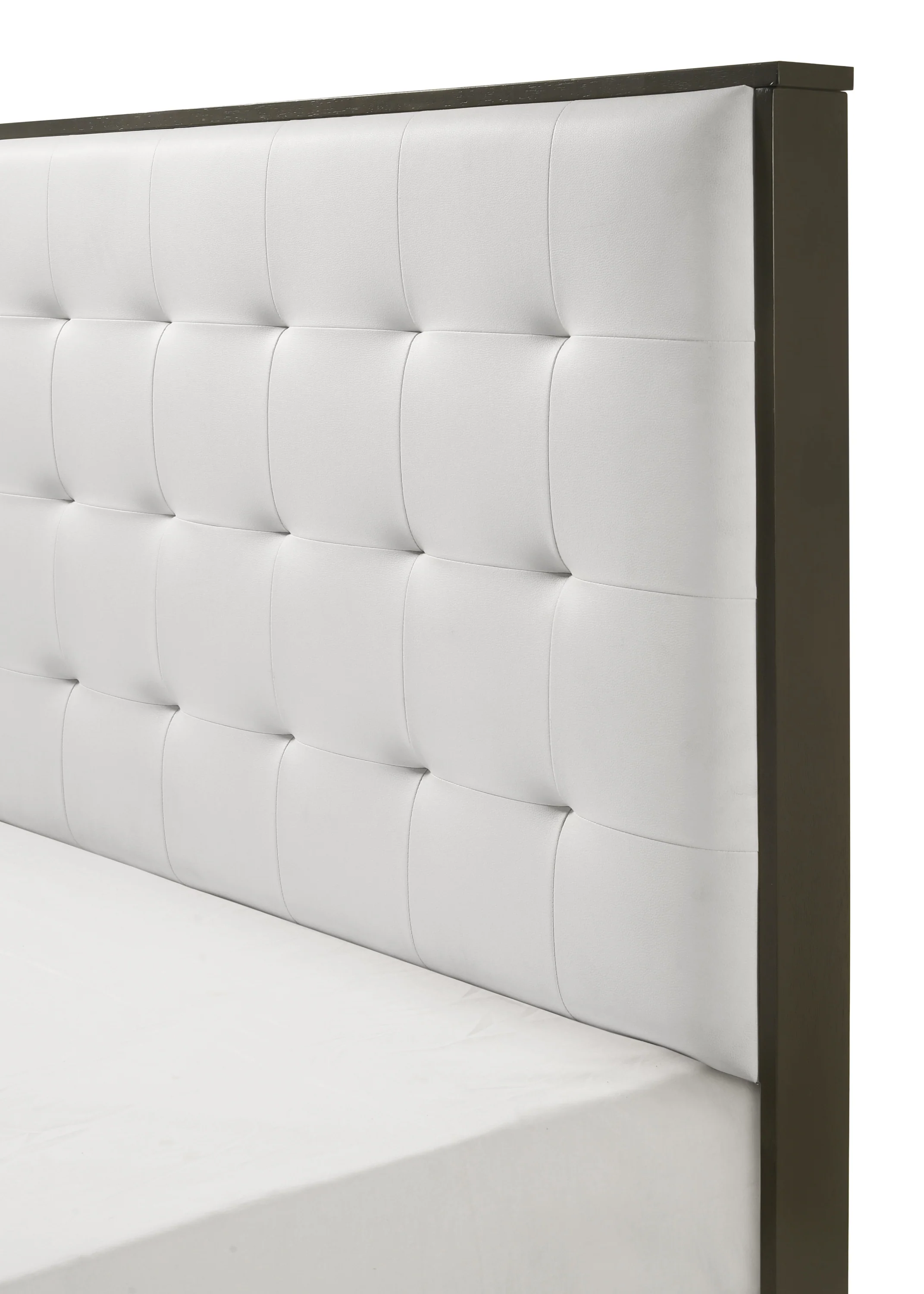 Sharpe Dark Grey/White King Upholstered Panel Bed - Image 2