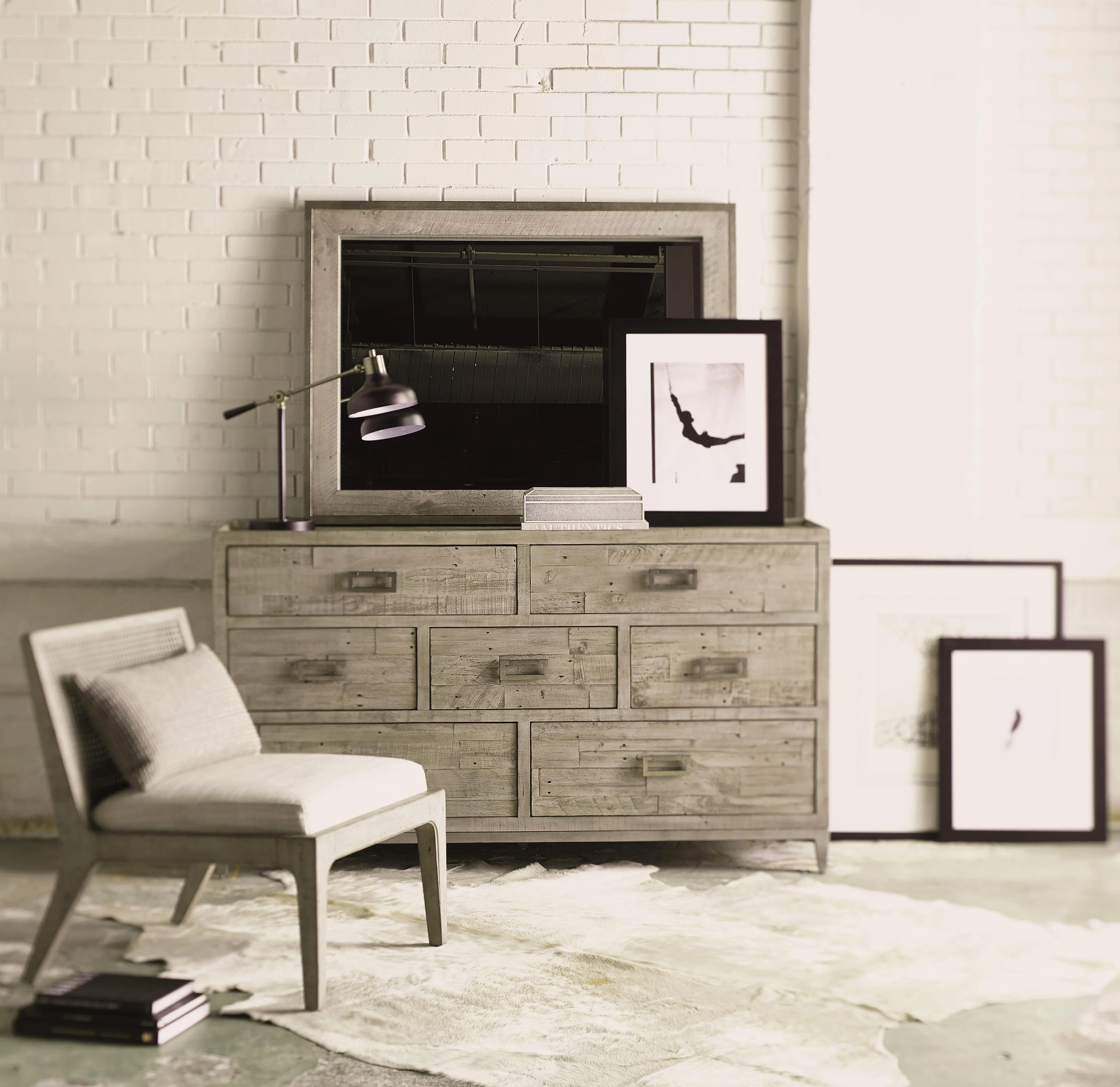 Shaw Glazed Silver/Morel Dresser - Image 6