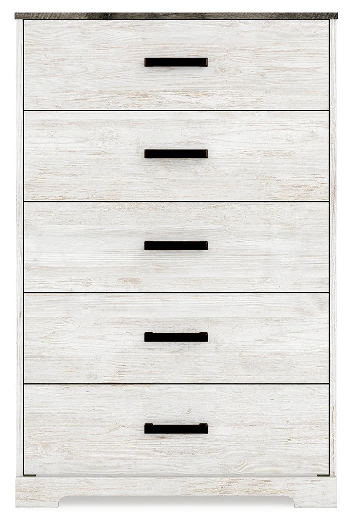 Shawburn White/Brown Full Panel Bed w/Chest (Online Special Price) - Image 8