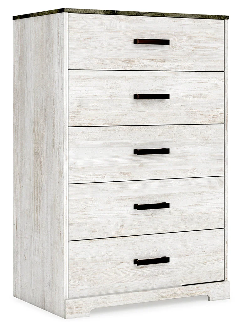 Shawburn White/Brown Full Panel Bed w/Chest (Online Special Price) - Image 9