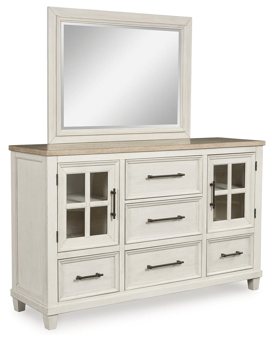 Shaybrock Antique White/Brown Dresser and Mirror (Online Special Price) - Image 2