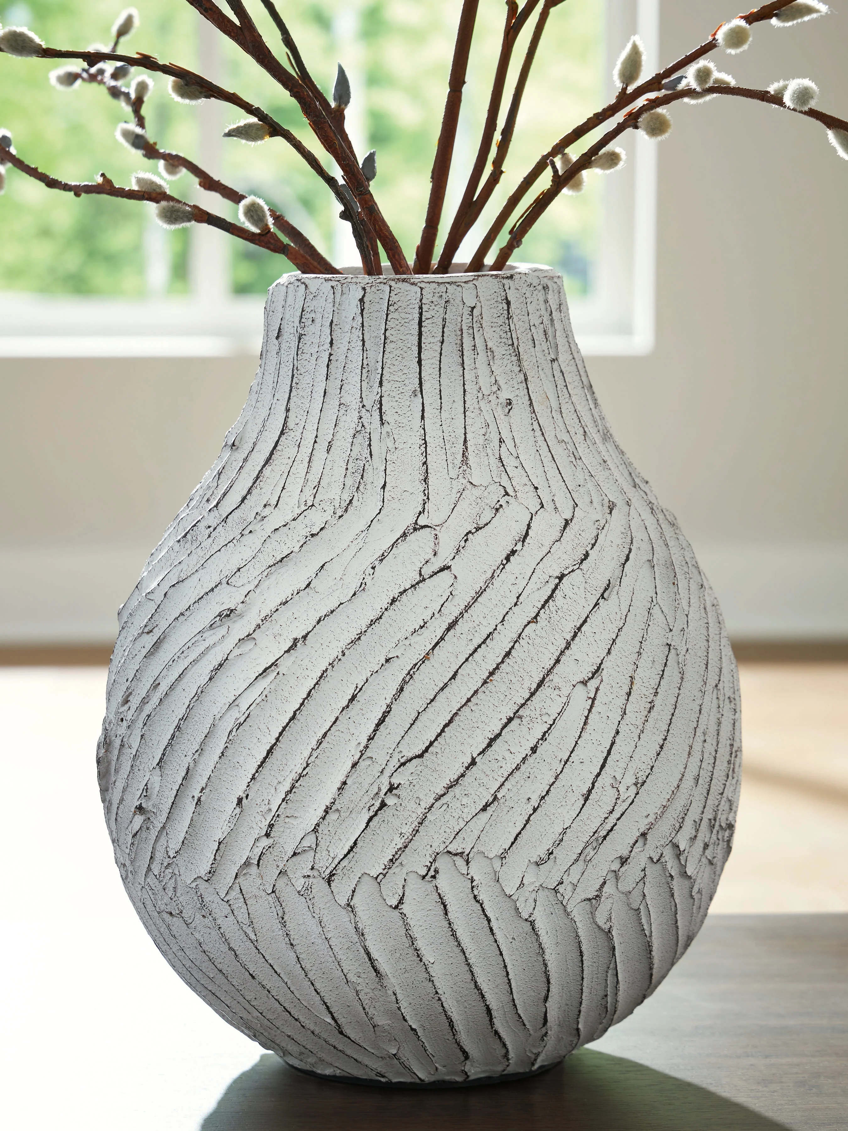 Shelvie Distressed White Vase - Image 2