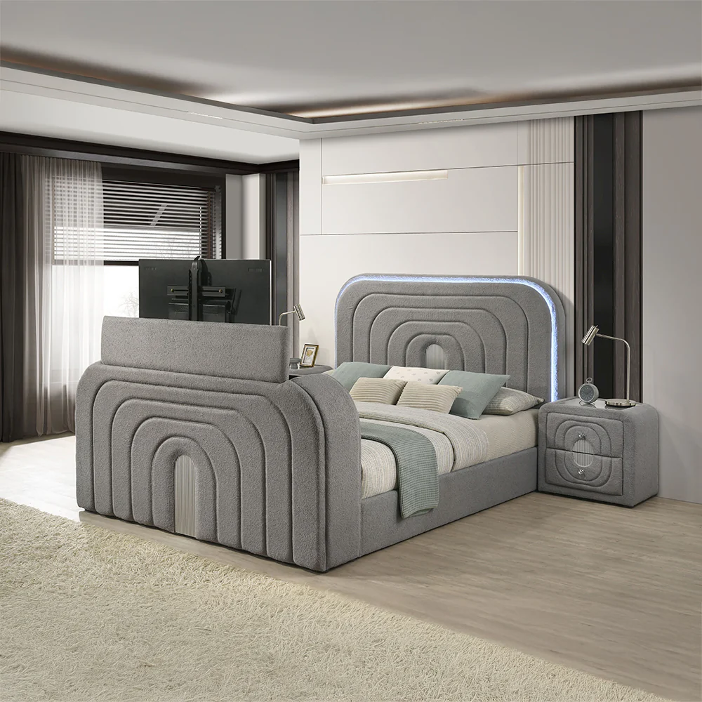 Shelyn Gray/Chrome Nightstand - Image 8
