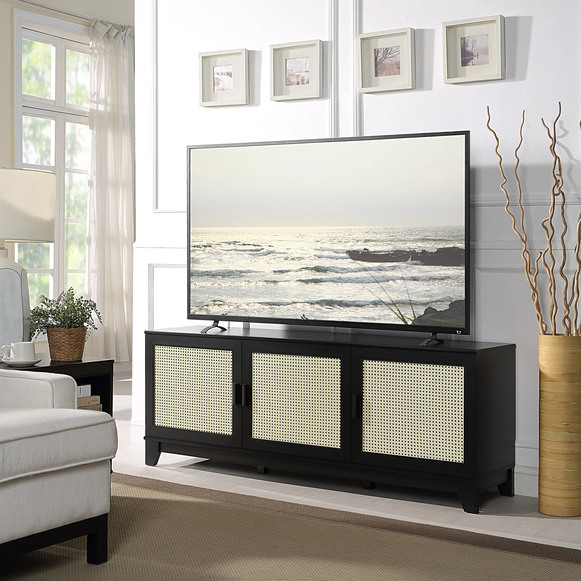 Sheridan 4-Piece Set: Bookcase, TV Stand, Sideboard, End Table in Black - Image 5