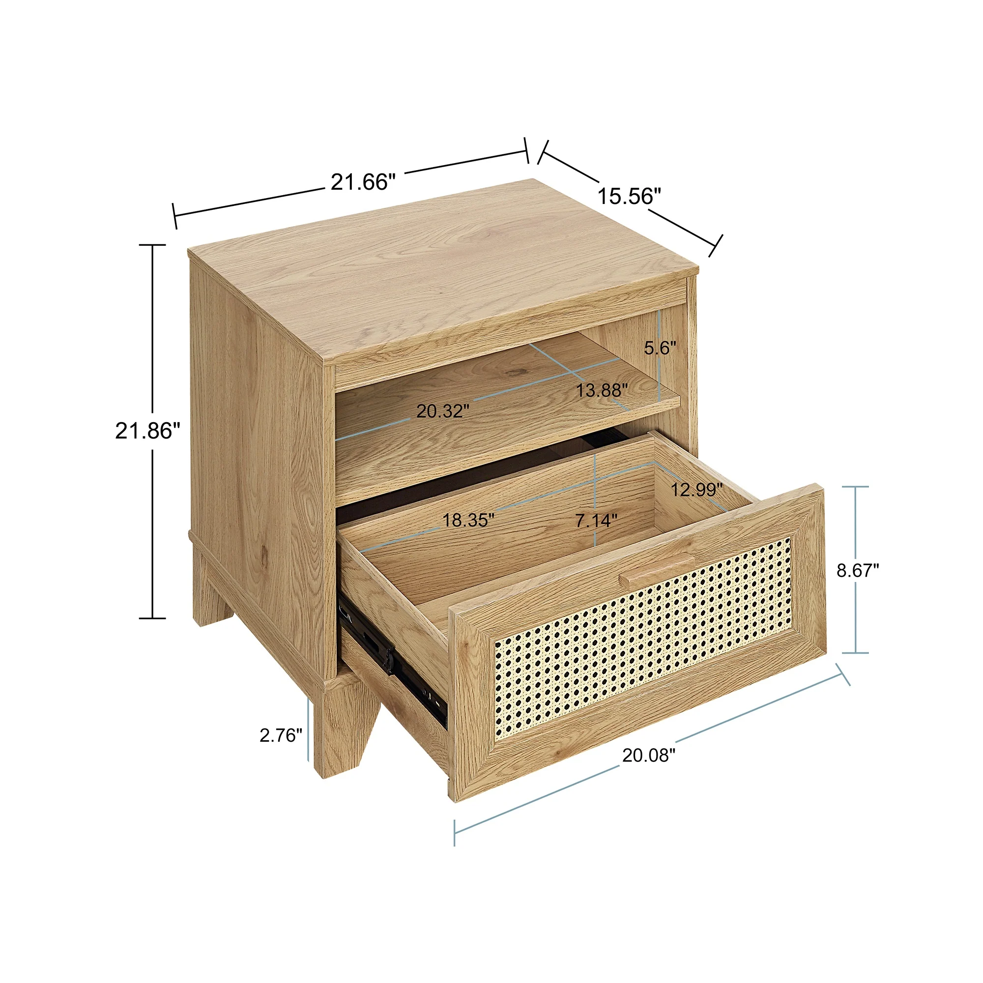 Sheridan 4-Piece Set: Bookcase, TV Stand, Sideboard, End Table in Nature - Image 14