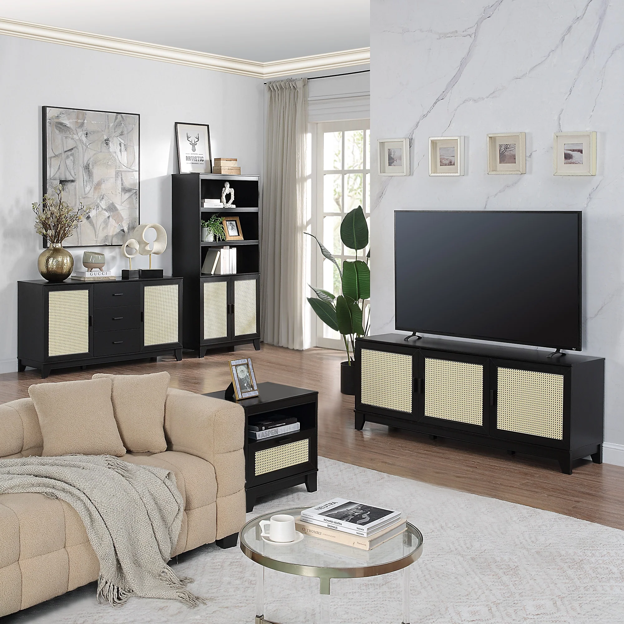Sheridan Bookcase Cabinet in Black (set of 2) - Image 11