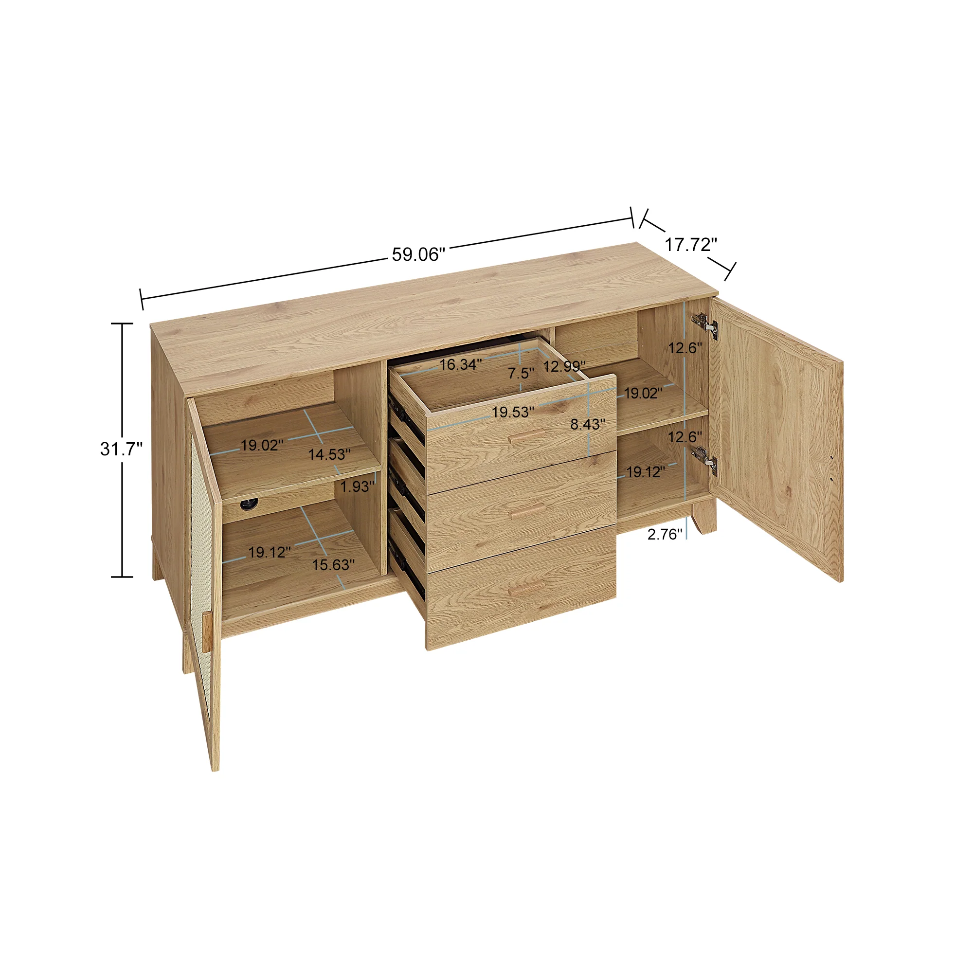 Sheridan Sideboard Cabinet in Nature - Image 3