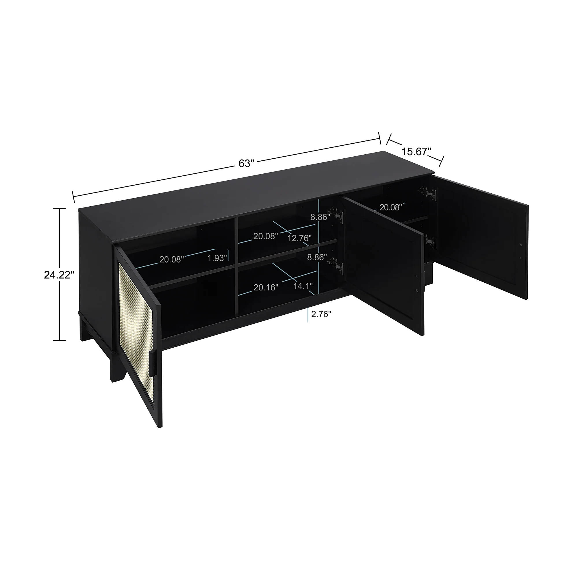 Sheridan TV Stand in Black - Image 3