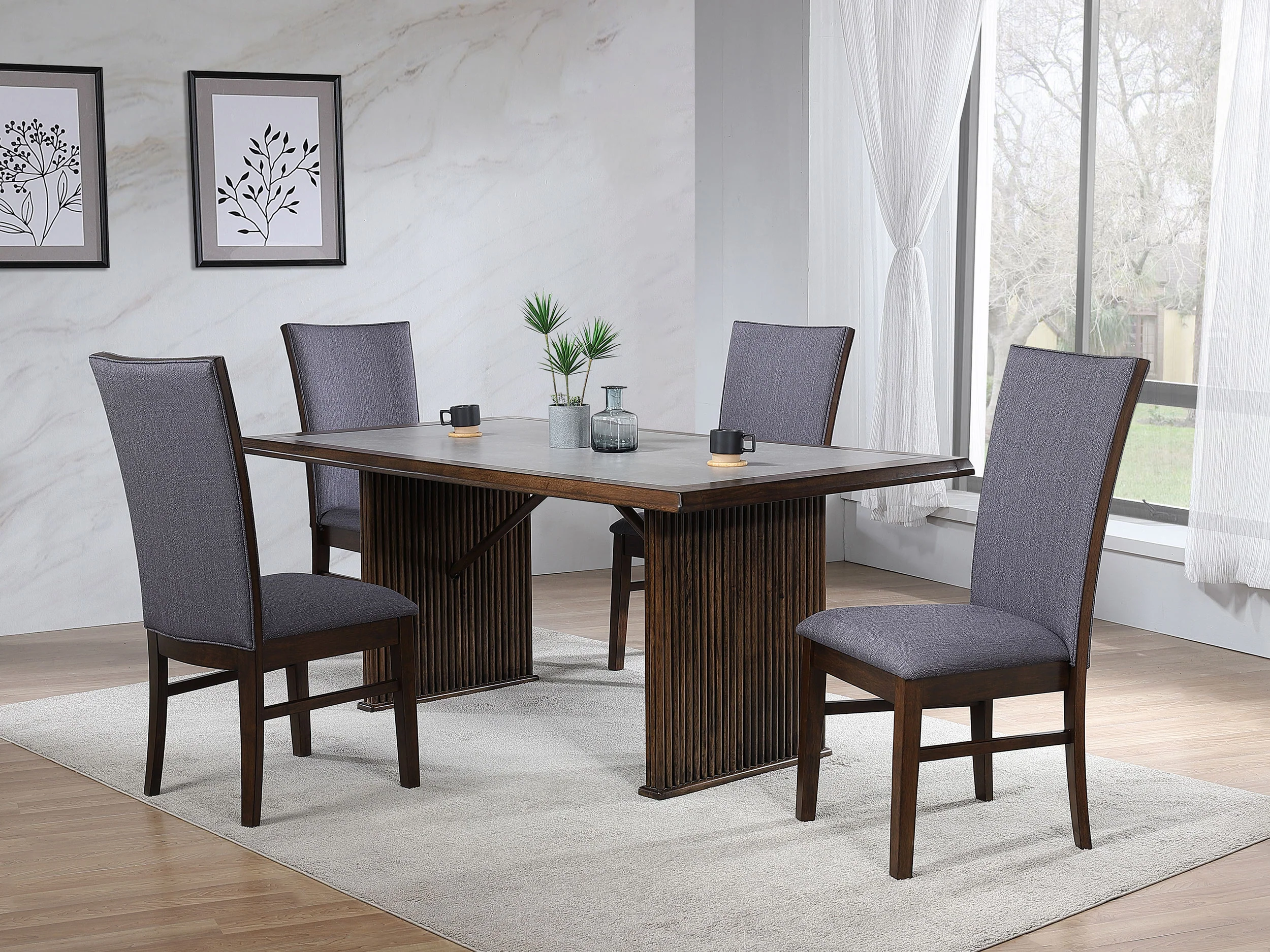 Sherwood Brown 5-piece Rectangular Dining Table Set
