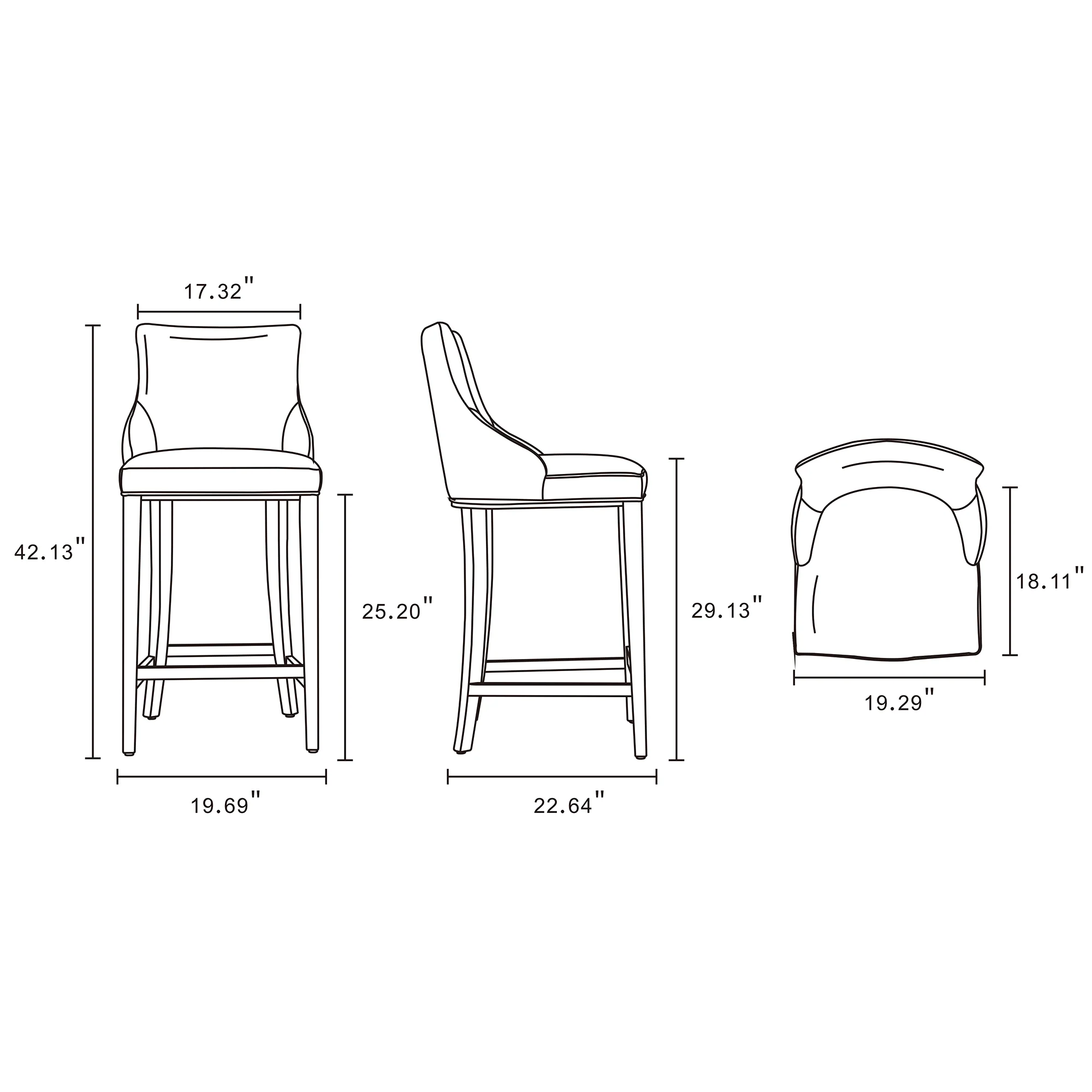 Shubert Barstool in Tan (set of 3) - Image 3