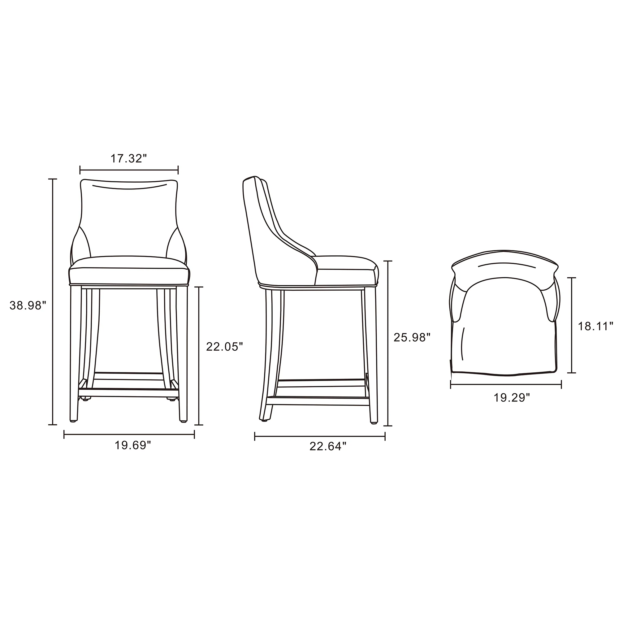 Shubert Counter Stool in Tan - Image 3