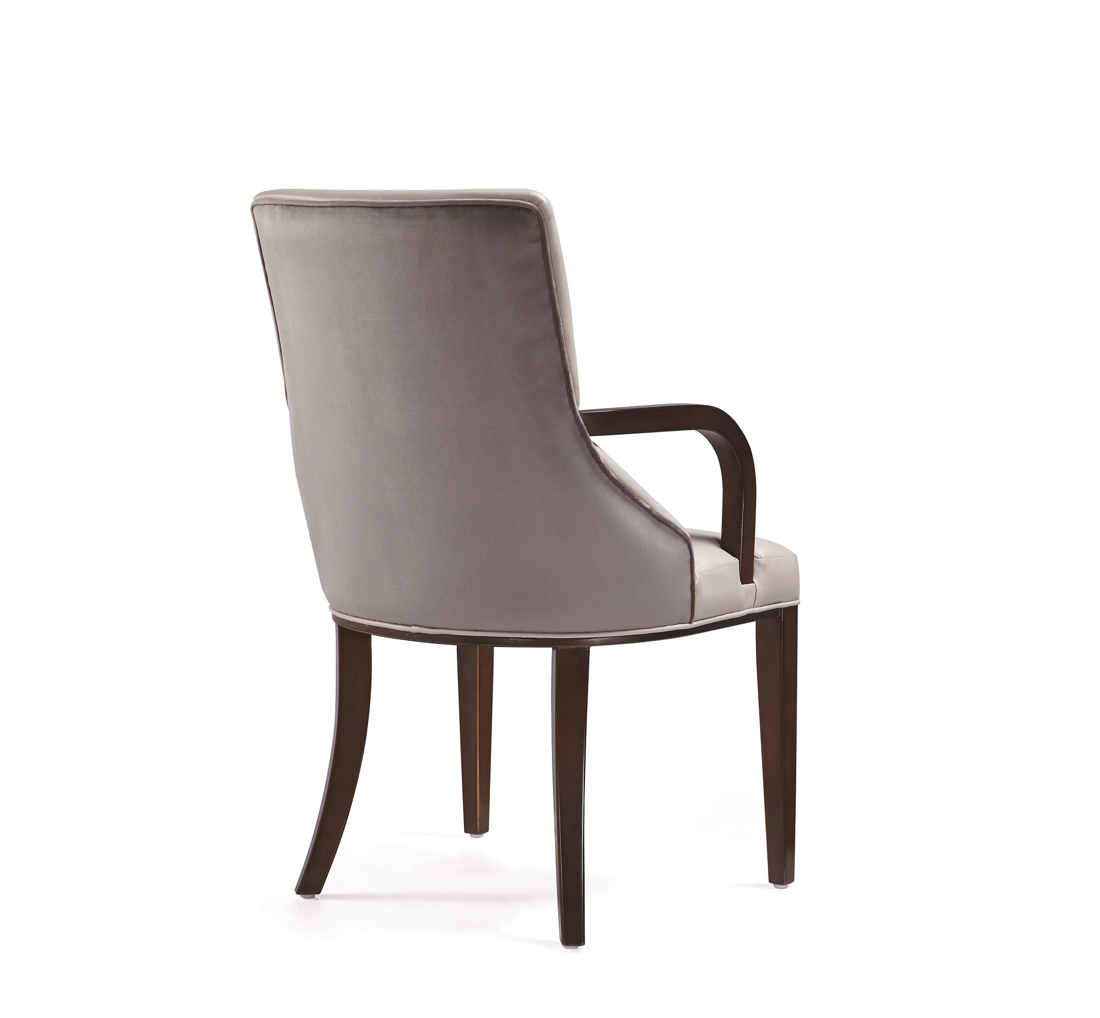 Shubert Faux Leather and Velvet Dining Armchair in Light Grey (set of 2) - Image 7