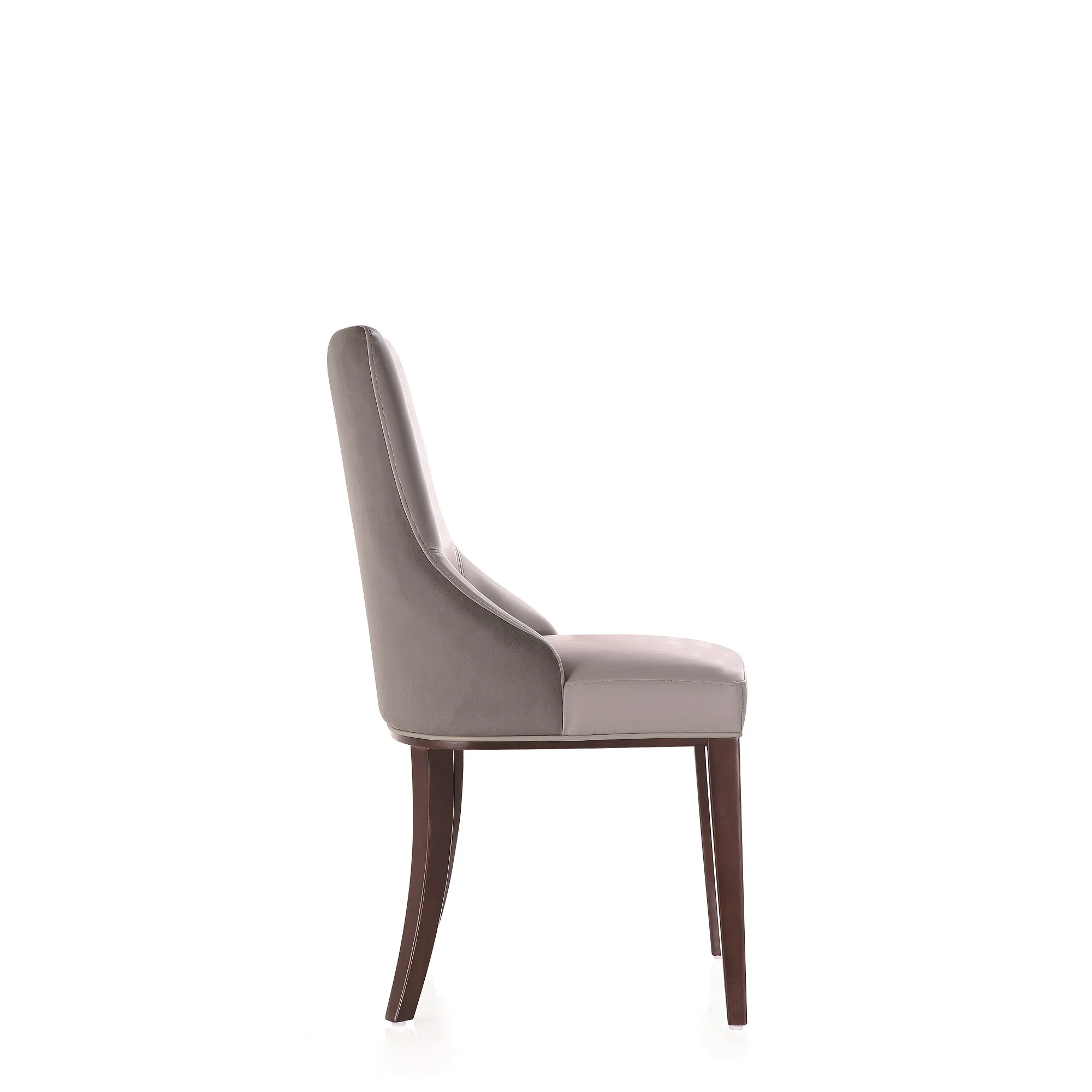 Shubert Faux Leather and Velvet Dining Chair in Light Grey (set of 2) - Image 6