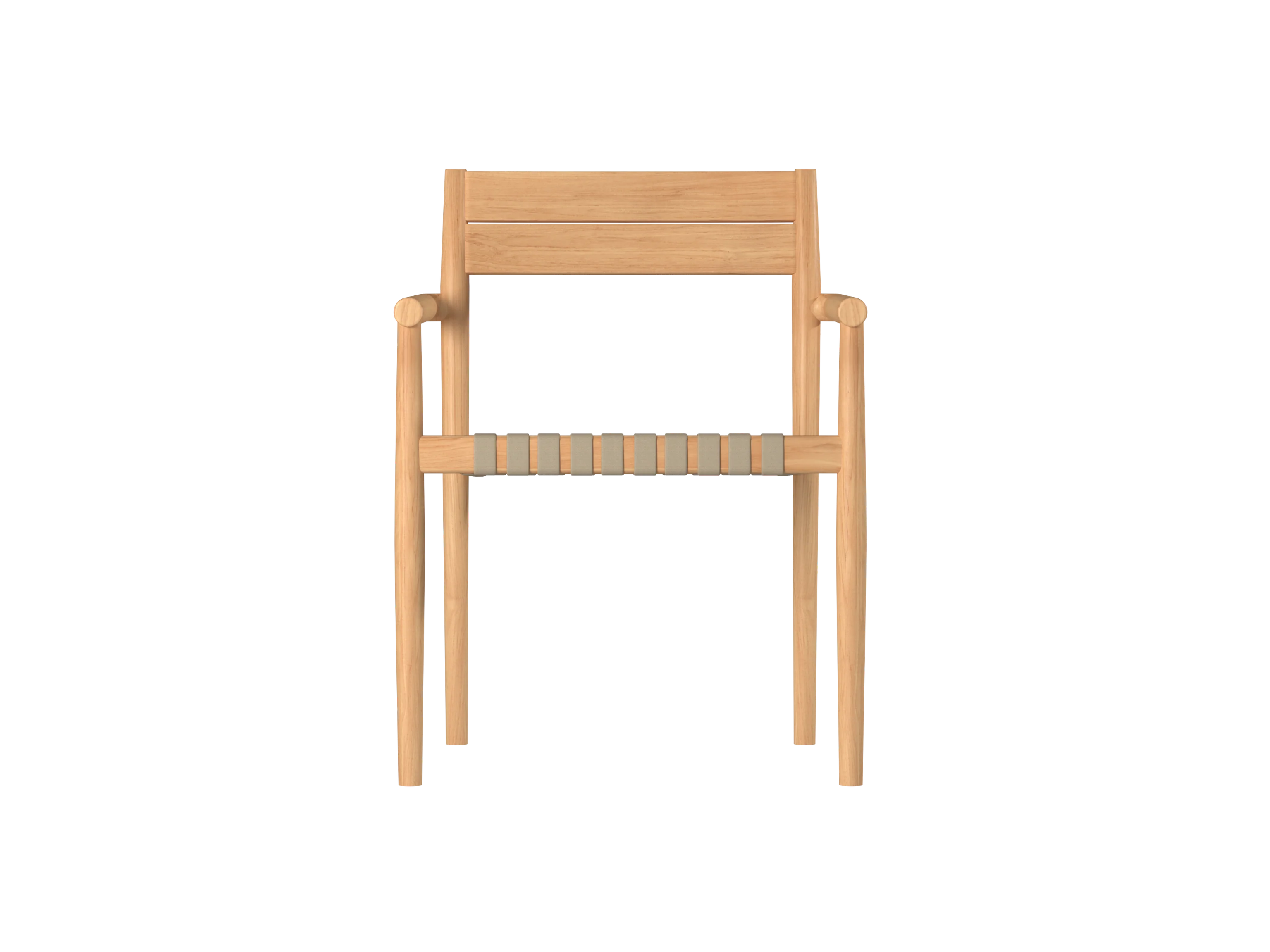 Siena Teak Taupe Beige Outdoor Woven Stacking Armchair (Set of 4) - Image 2