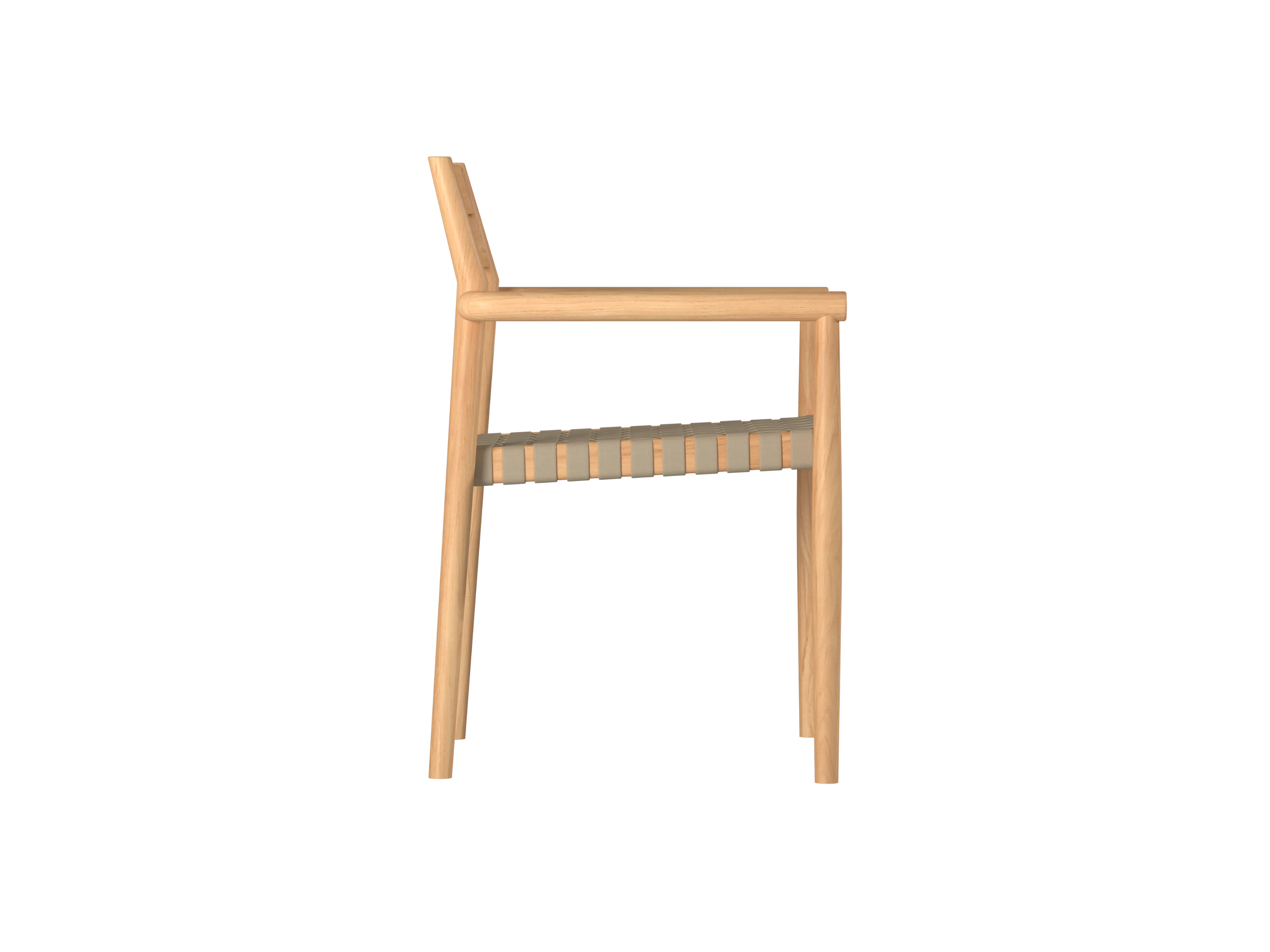Siena Teak Taupe Beige Outdoor Woven Stacking Armchair (Set of 4) - Image 3