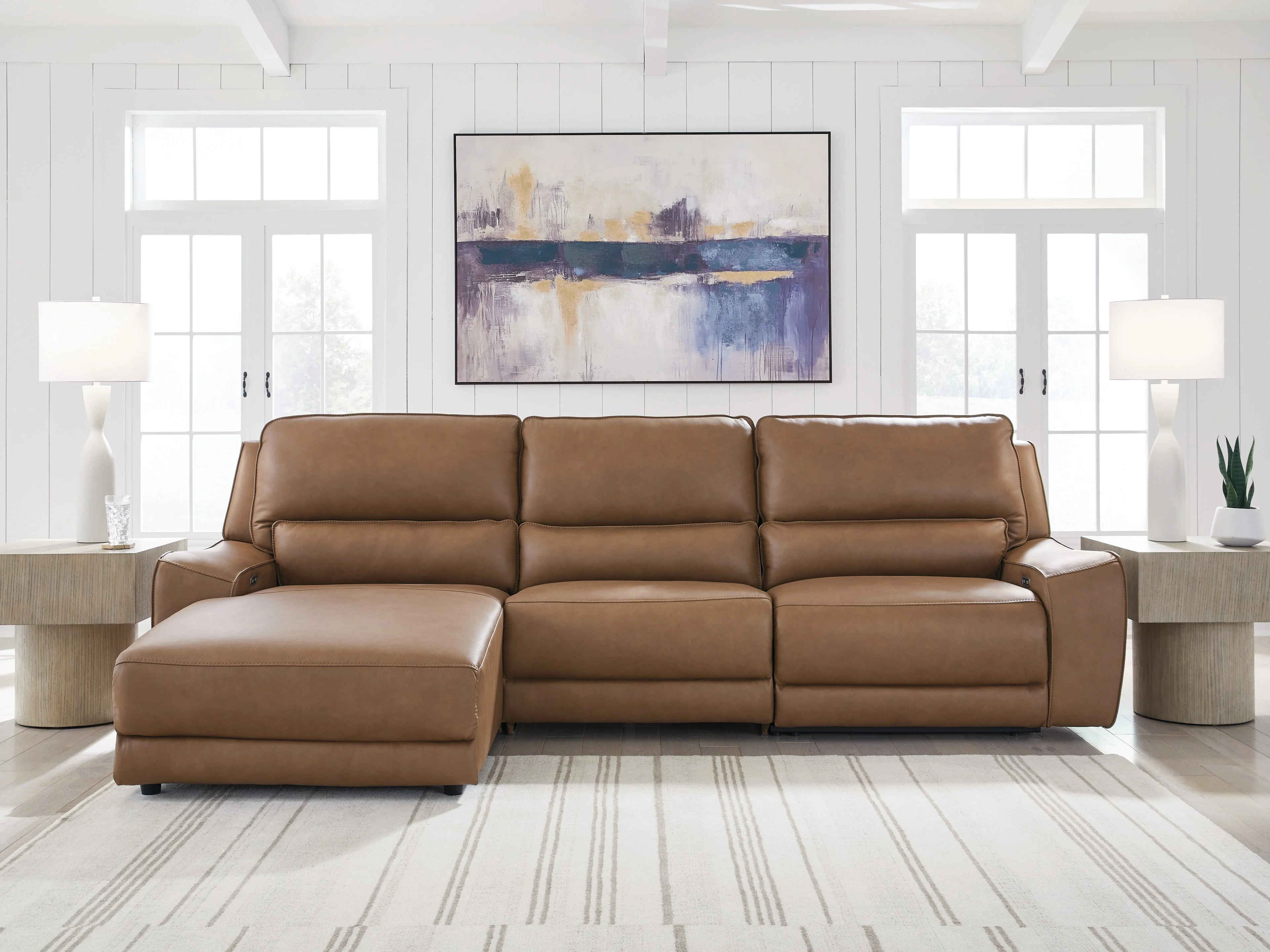 Silverbrooke Caramel 3-Piece Reclining LAF Sofa Chaise