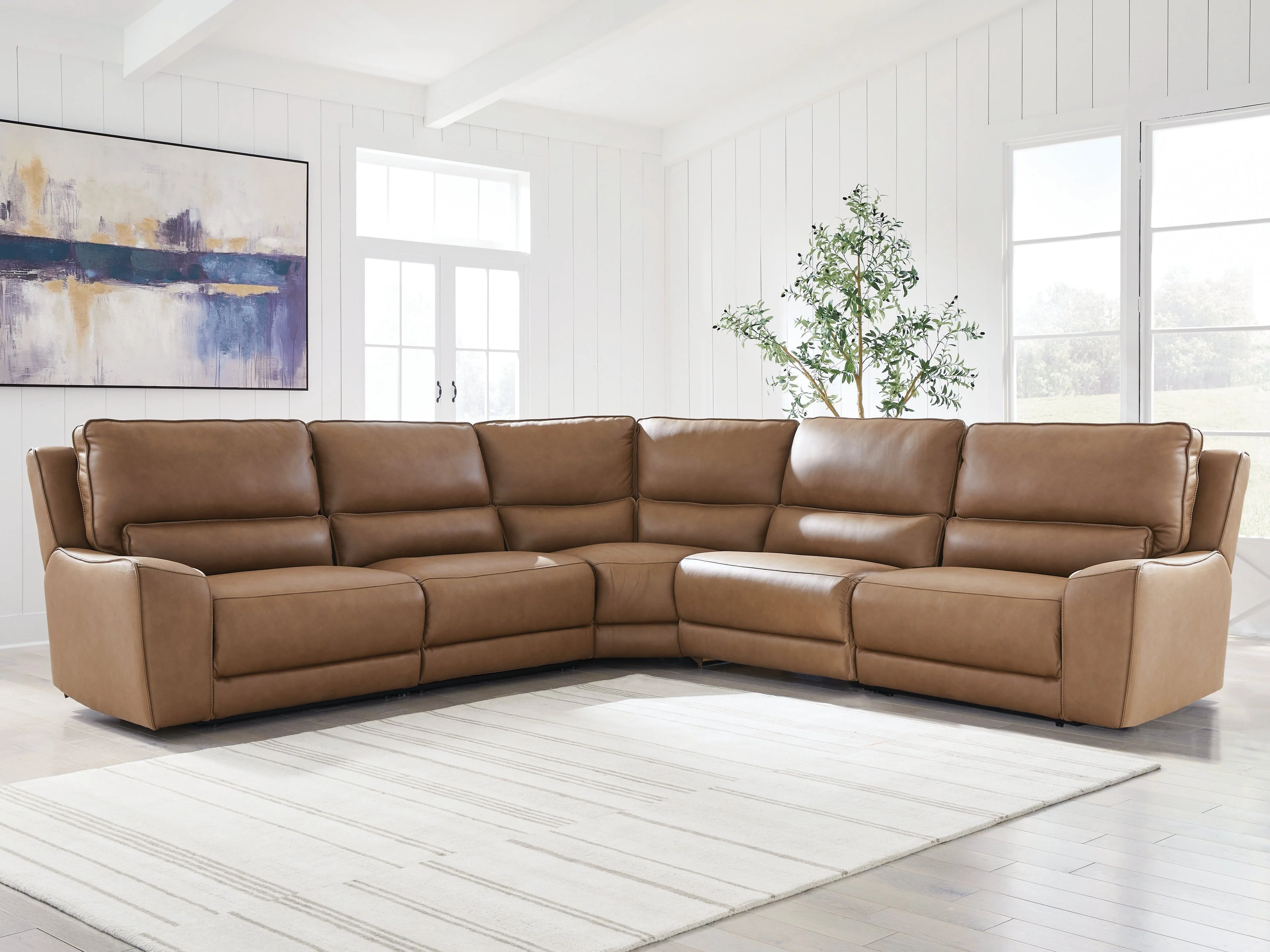 Silverbrooke Caramel 5-Piece Power Reclining Sectional (Online Special Price)