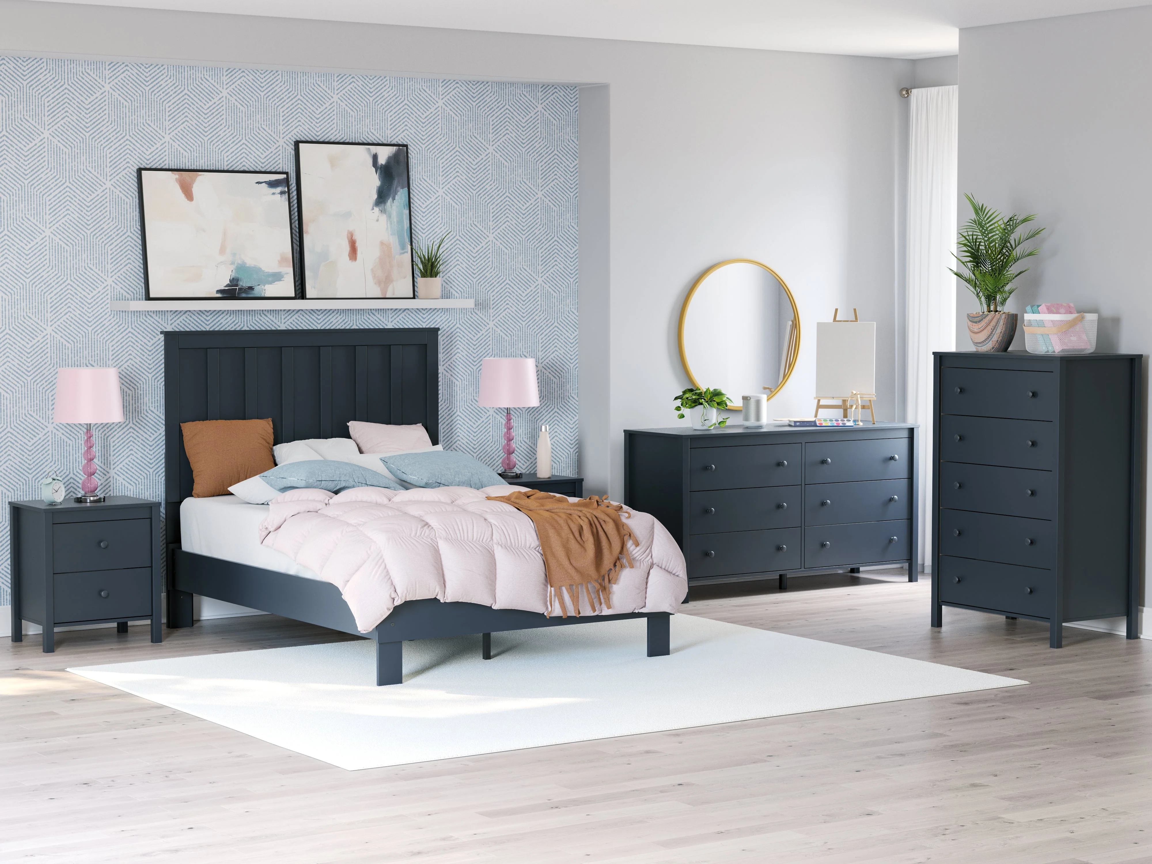 Simmenfort Navy Blue Five Drawer Chest (Online Special Price) - Image 11
