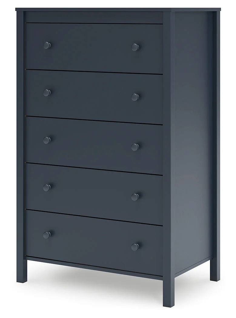 Simmenfort Navy Blue Five Drawer Chest (Online Special Price) - Image 3