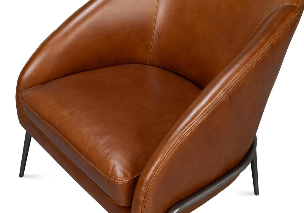 Simmons Brown Leather Chair - Image 11