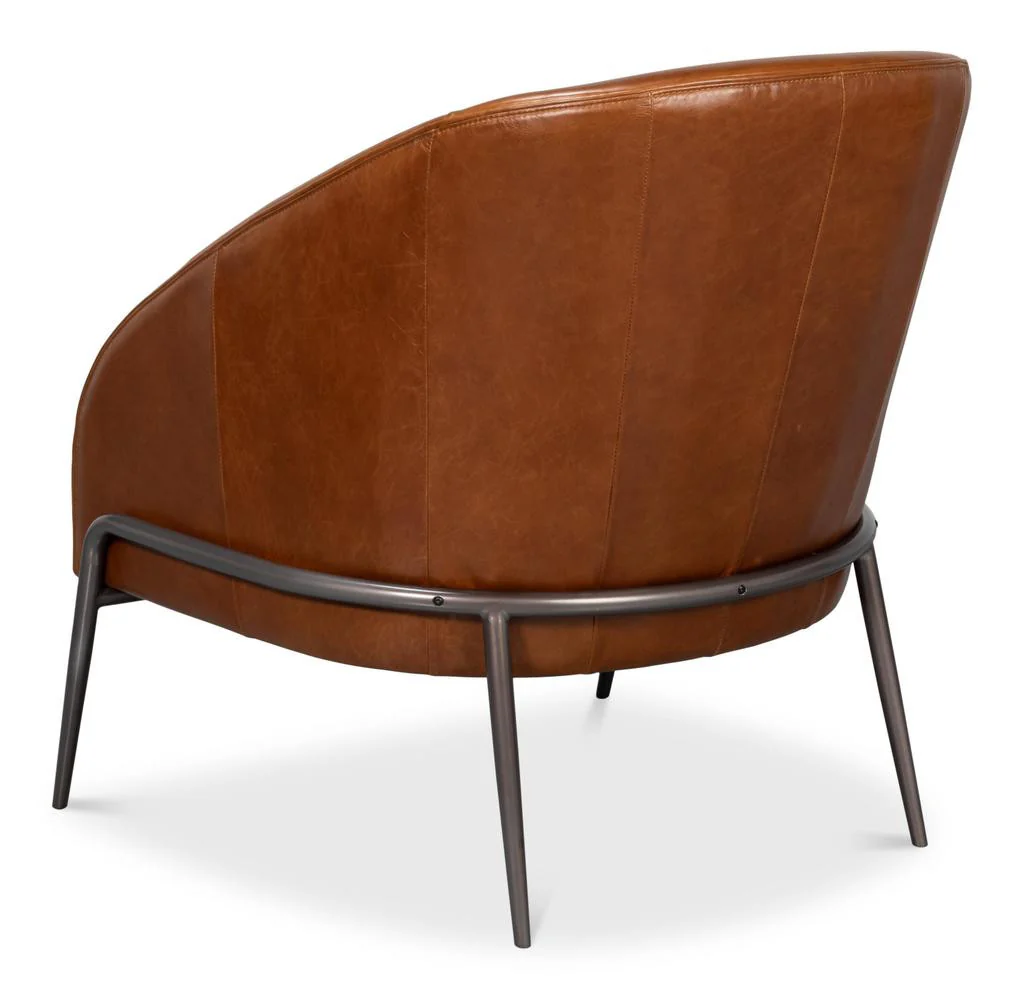 Simmons Brown Leather Chair - Image 3