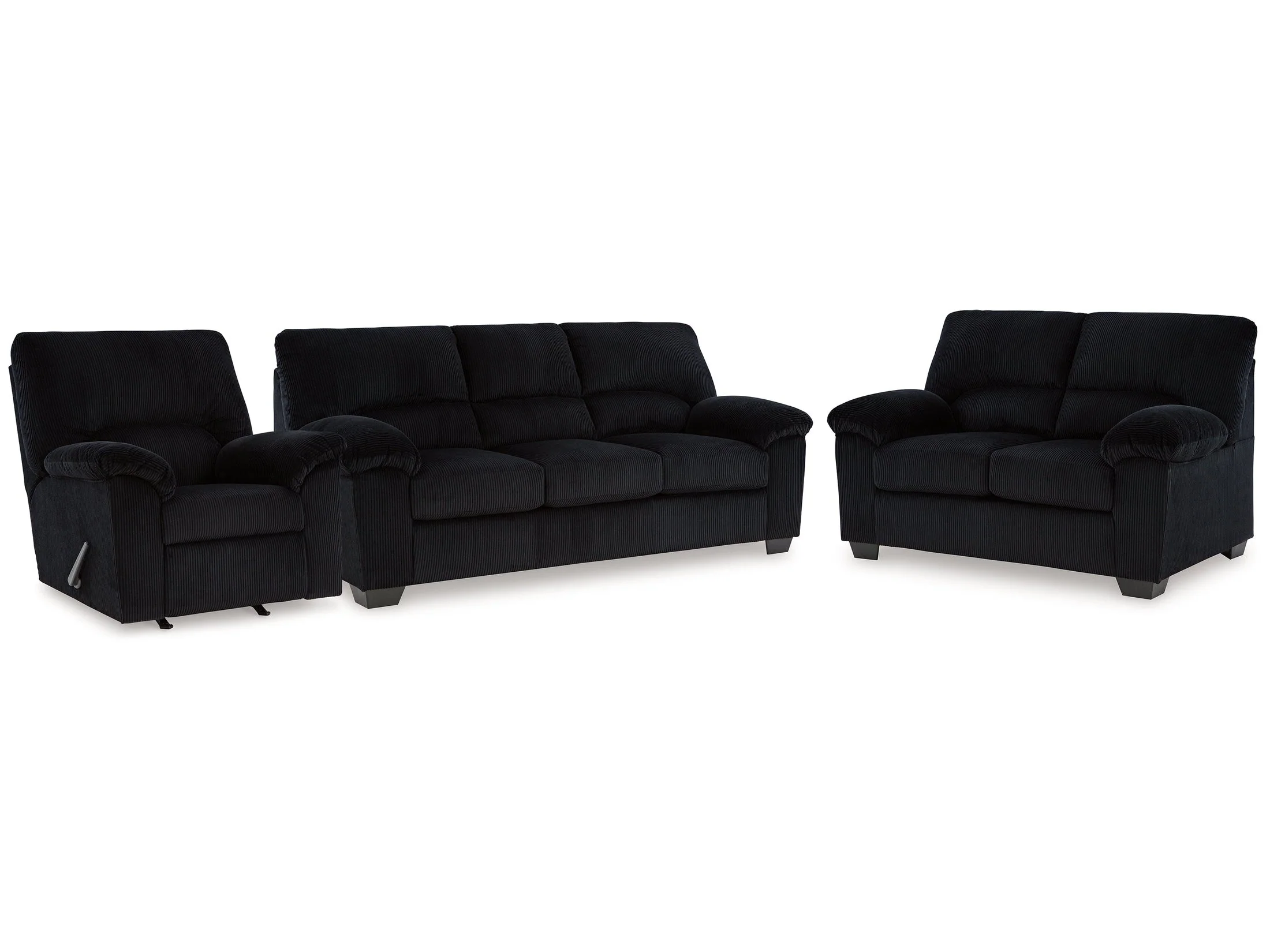 SimpleJoy Onyx Sofa, Loveseat and Recliner (Online Special Price)