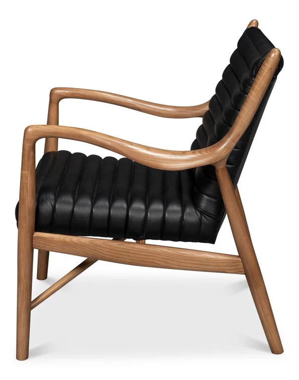 Singletary Black Leather Chair - Image 4