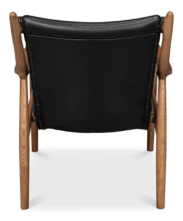 Singletary Black Leather Chair - Image 5