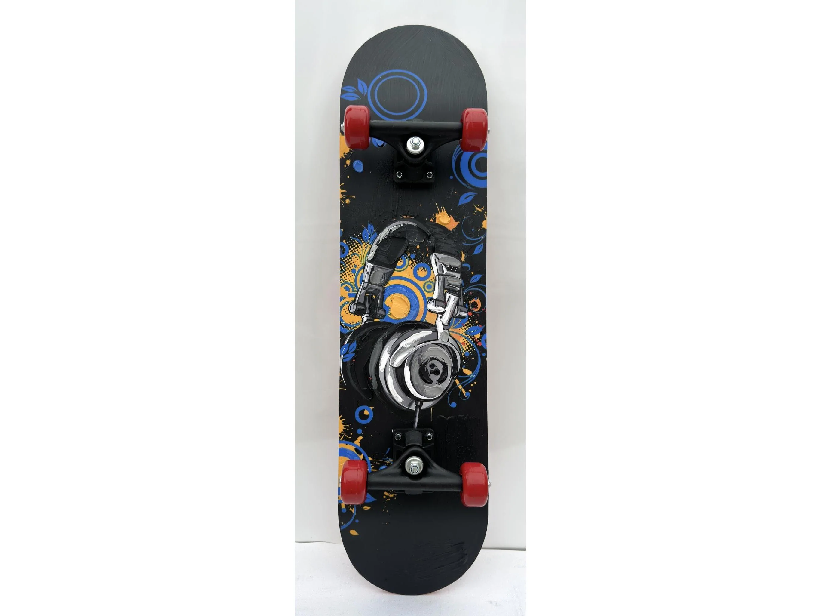 Skateboard with Headphone Design Wall Art