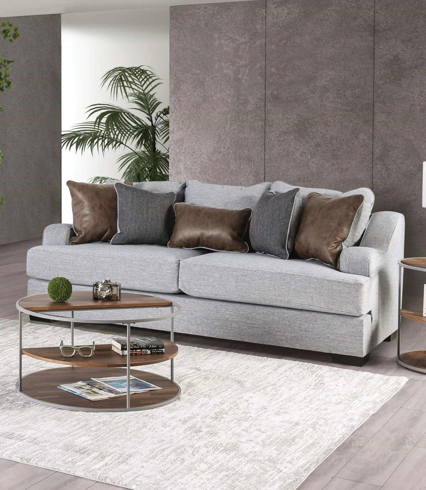 Skyline Light Gray/Brown, Sofa & Loveseat - Image 2